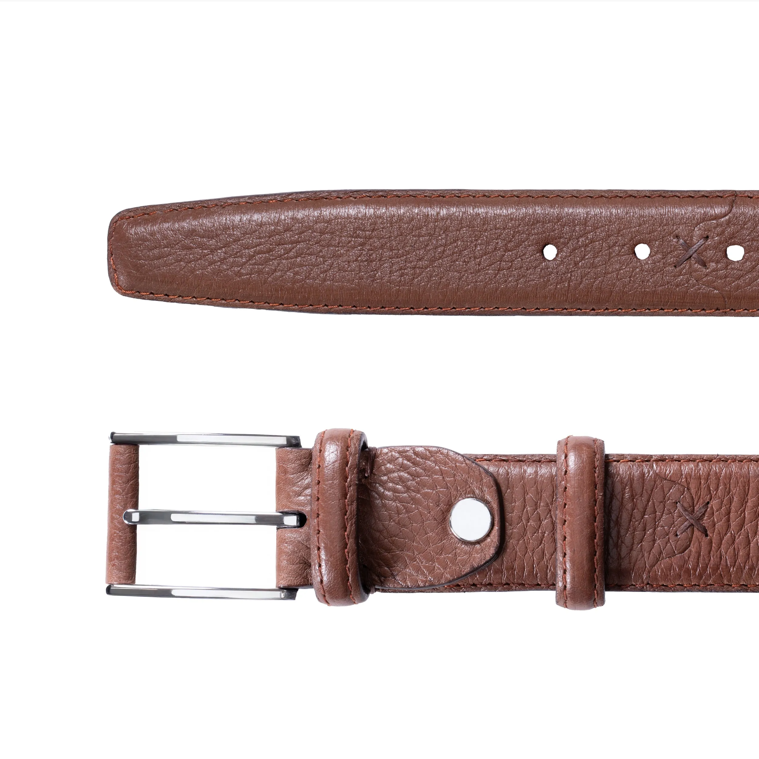 Grained Chestnut Leather Belt sold by Armos product image thumbnail 2