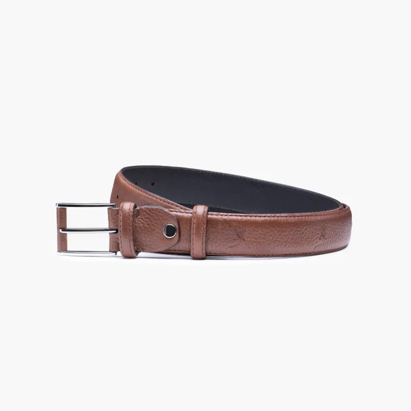 Grained Chestnut Leather Belt sold by Armos