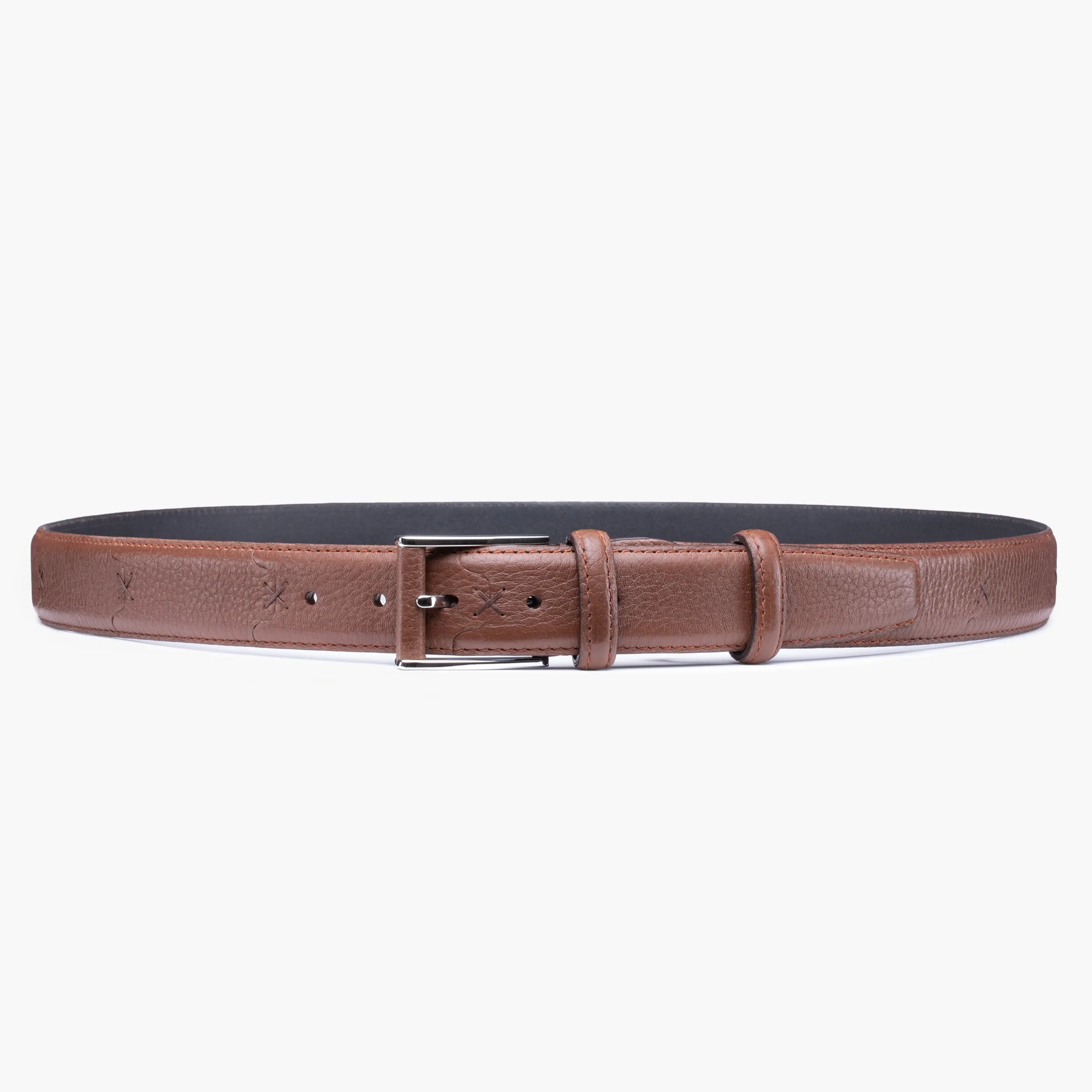 Grained Chestnut Leather Belt sold by Armos product image thumbnail 3