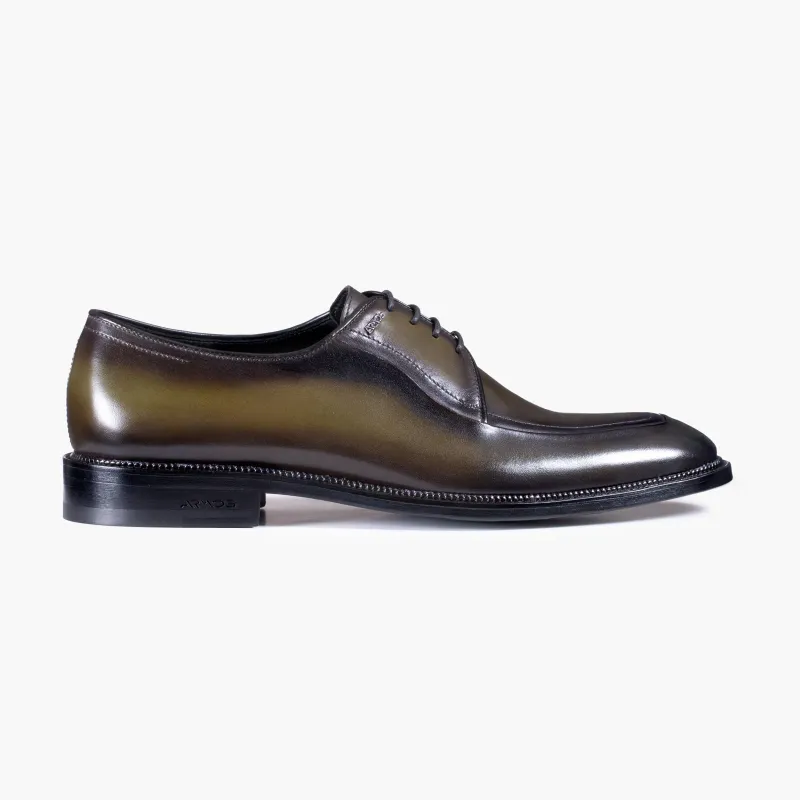 Men's Khaki Leather Derby Lace-Up sold by Armos