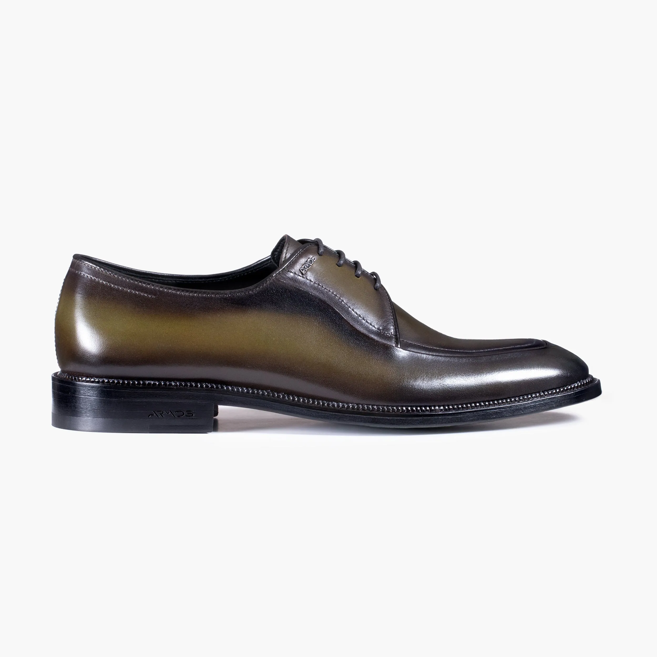 Men's Khaki Leather Derby Lace-Up sold by Armos