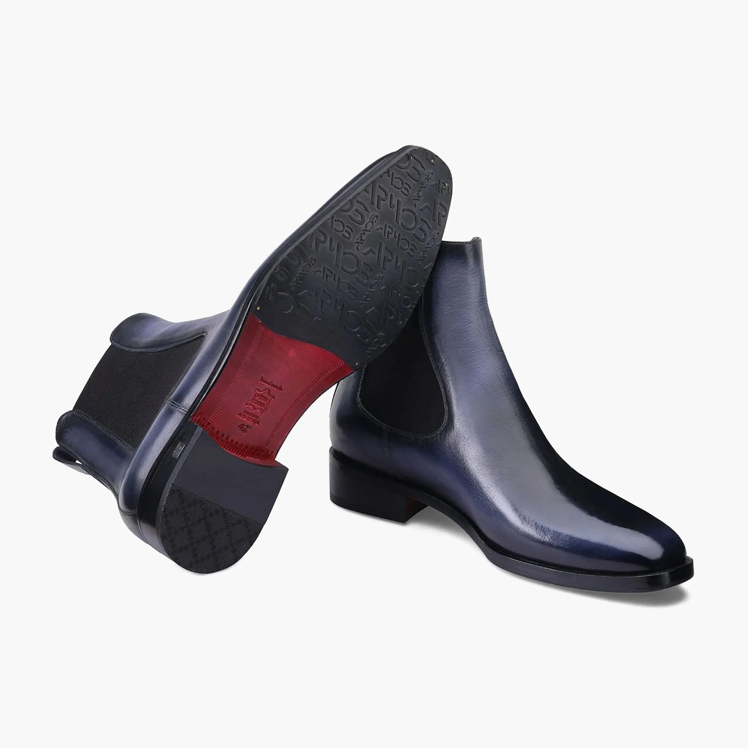 Men's Blue Patina Leather Chelsea Boot sold by Armos product image thumbnail 3