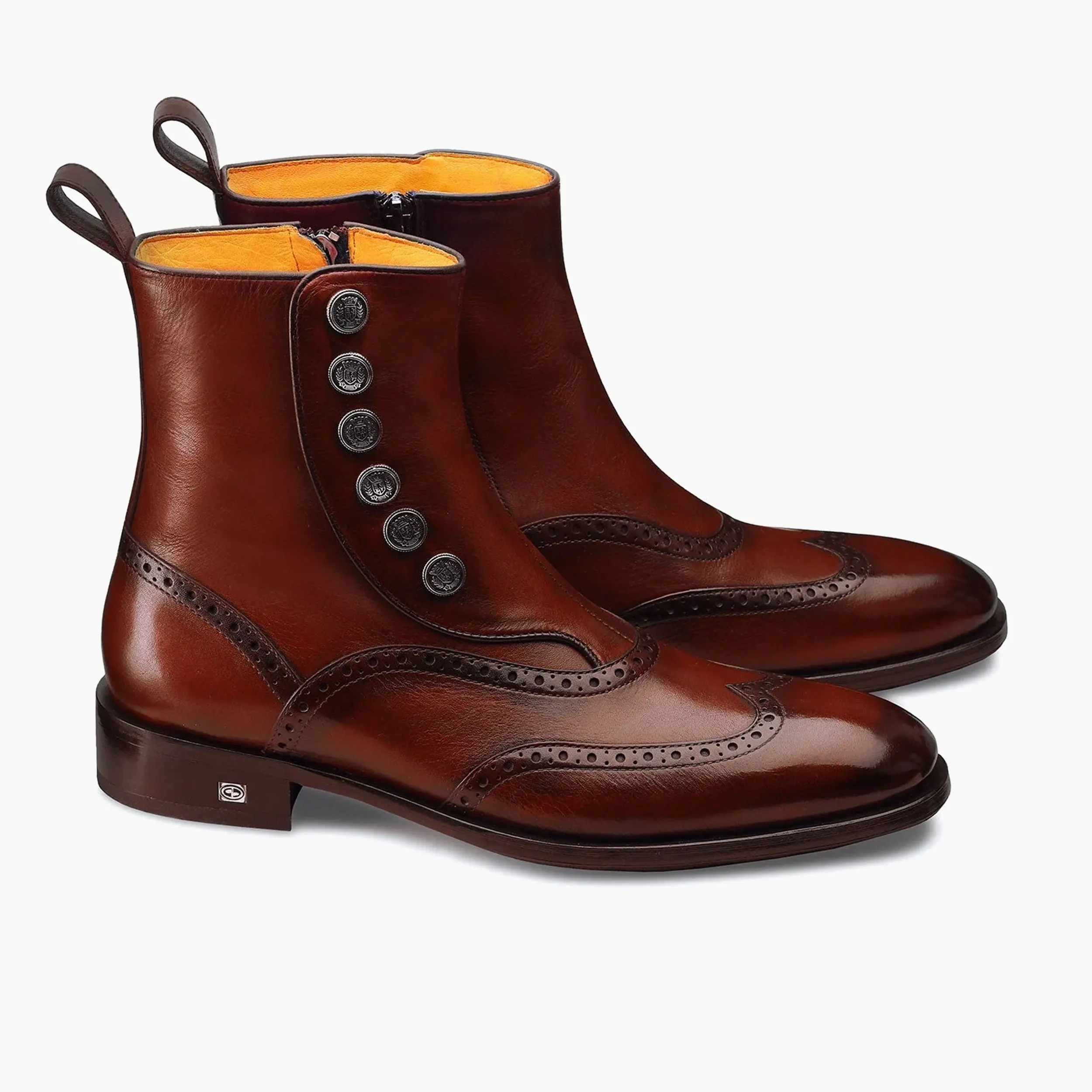 Men's Cognac Leather Brogue Boot sold by Armos product image thumbnail 2
