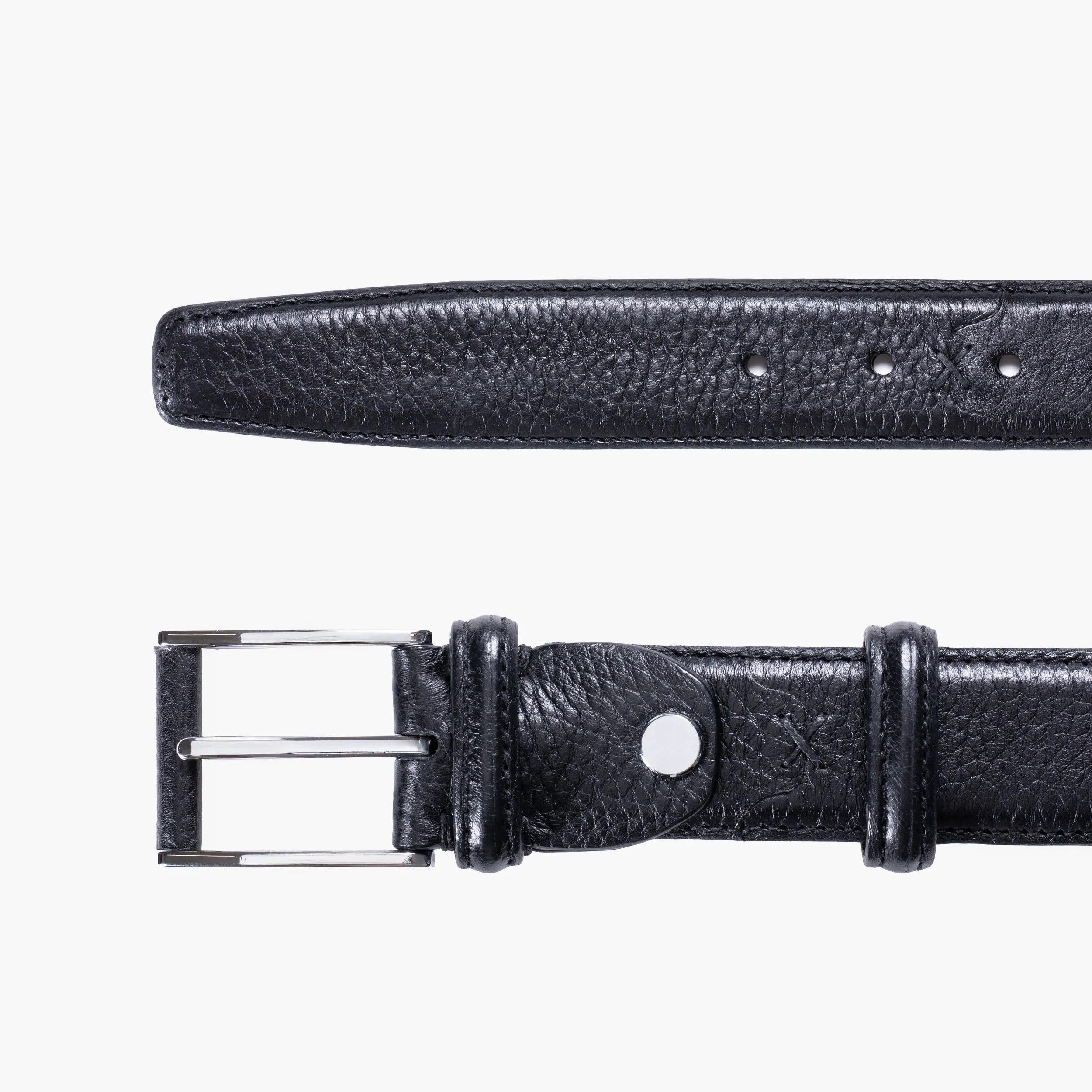 Grained black leather belt sold by Armos product image thumbnail 2