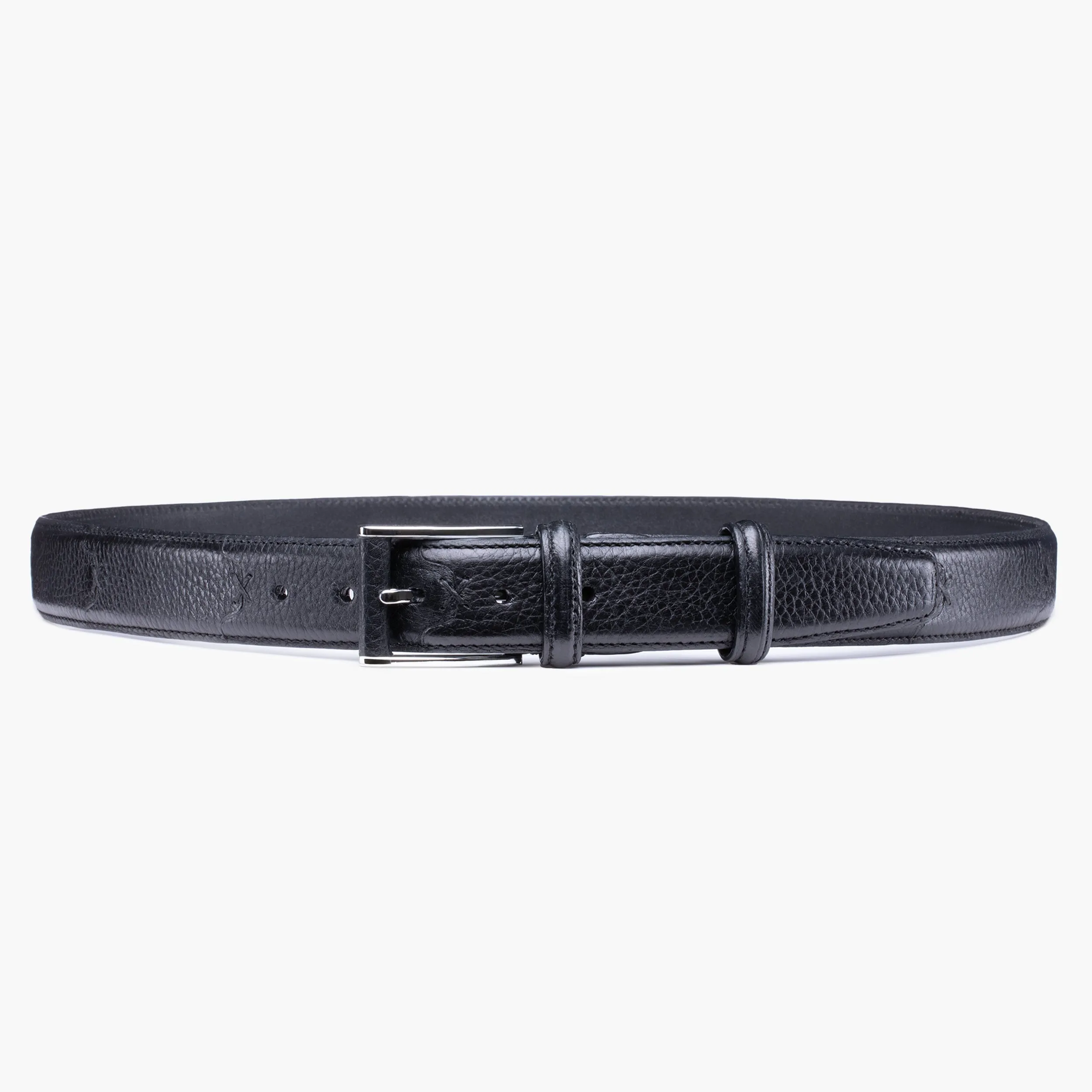 Grained black leather belt sold by Armos product image thumbnail 3