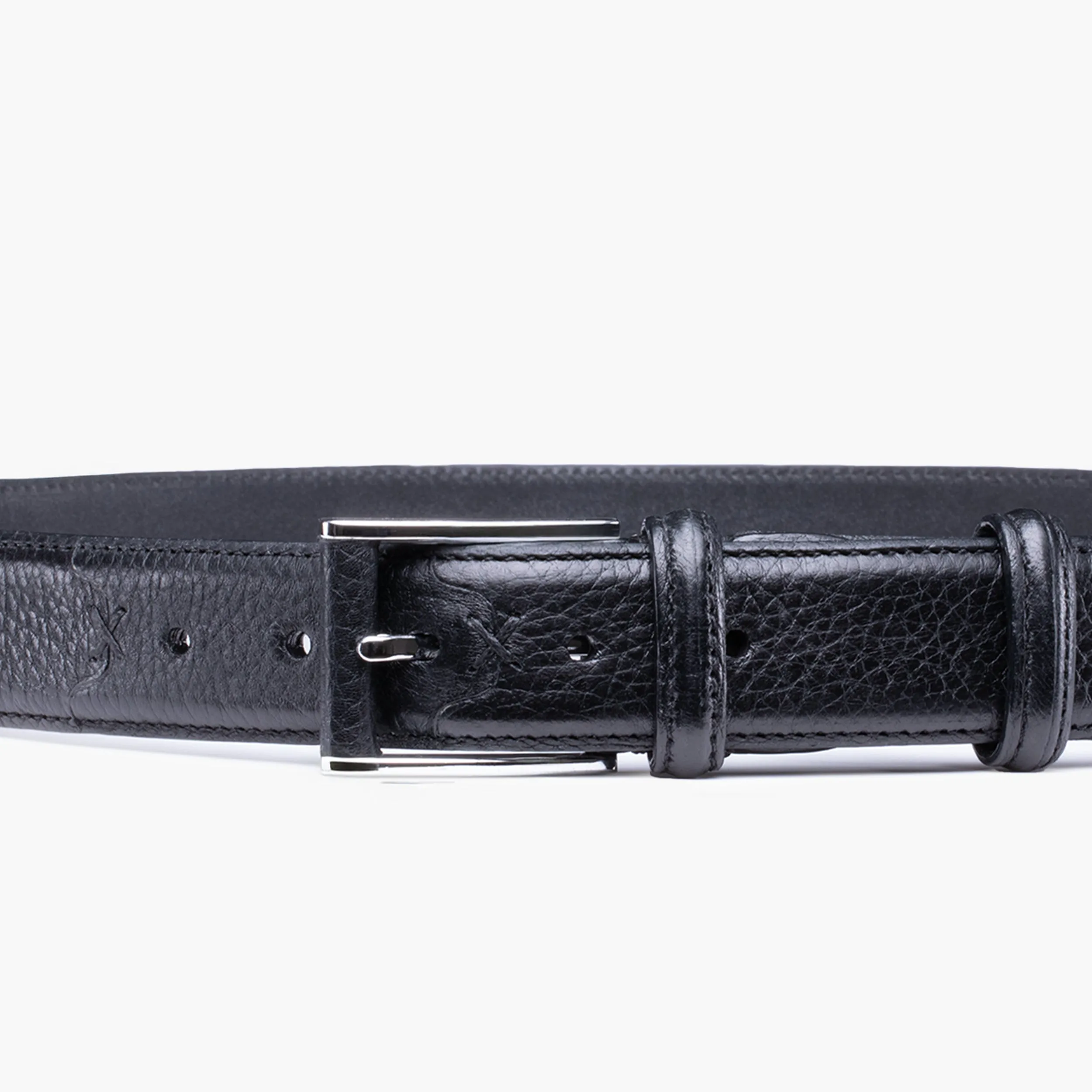 Grained black leather belt sold by Armos product image thumbnail 4