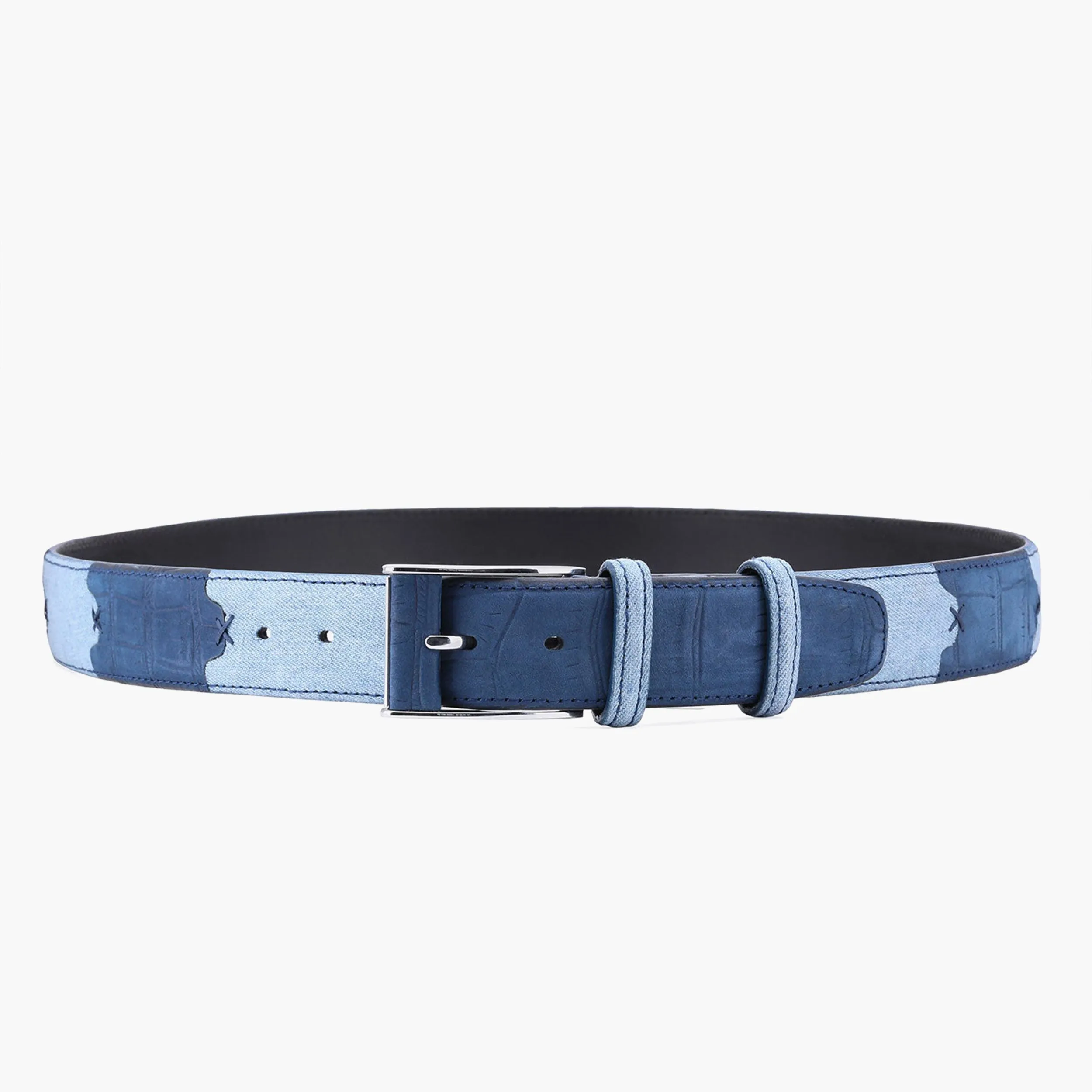 Men’s Blue Denim & Nubuck Belt sold by Armos product image thumbnail 3
