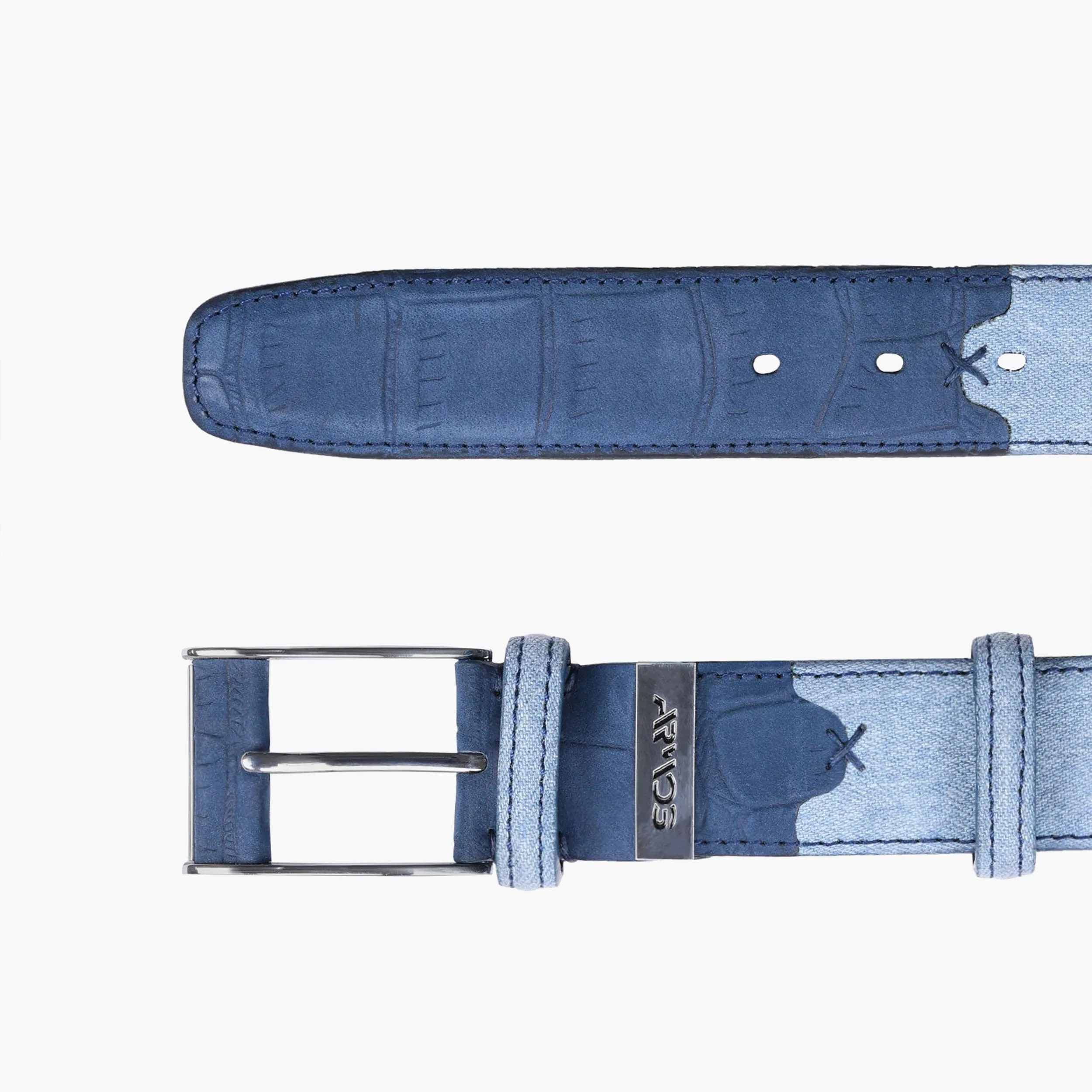 Men’s Blue Denim & Nubuck Belt sold by Armos product image thumbnail 2