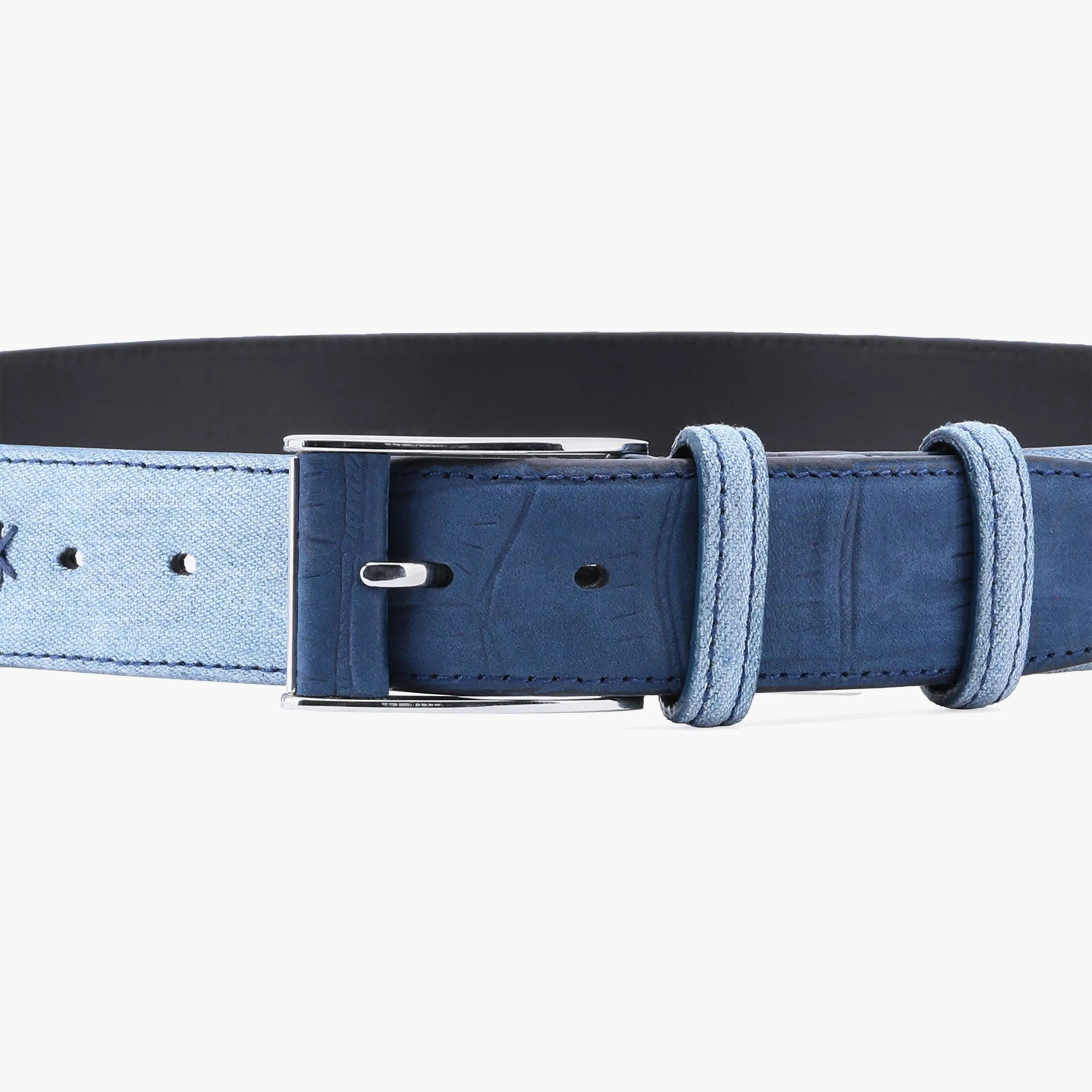 Men’s Blue Denim & Nubuck Belt sold by Armos product image thumbnail 4