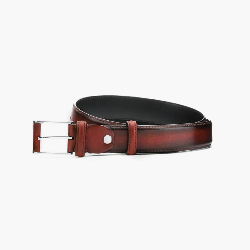 Men’s Cherry Patina Leather Belt sold by Armos