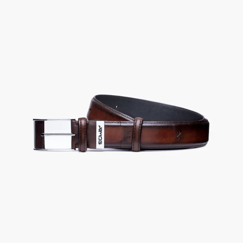 Men’s Brown Patina Calf Leather Belt sold by Armos