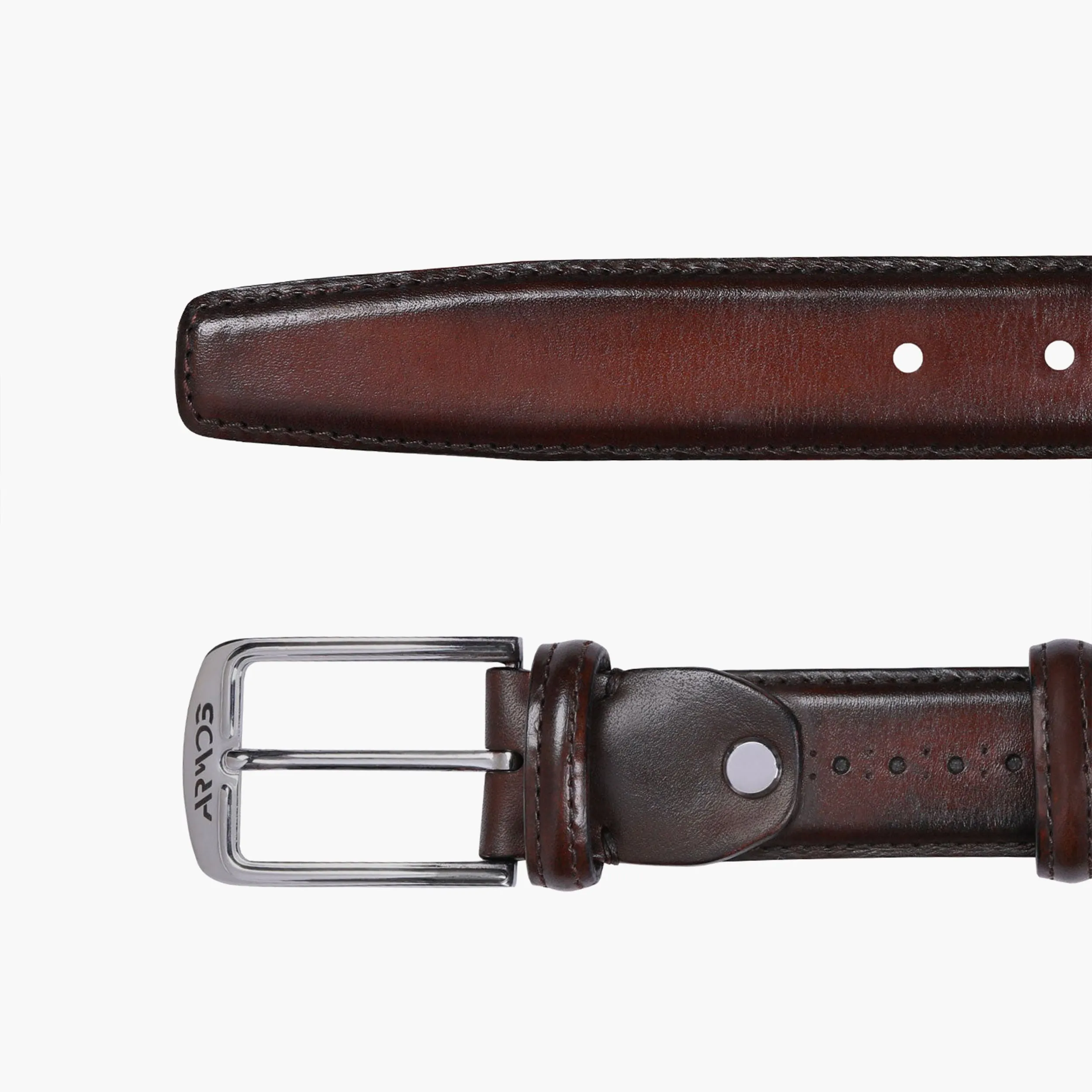 Men’s Dark Brown Patina Leather Belt sold by Armos product image thumbnail 2