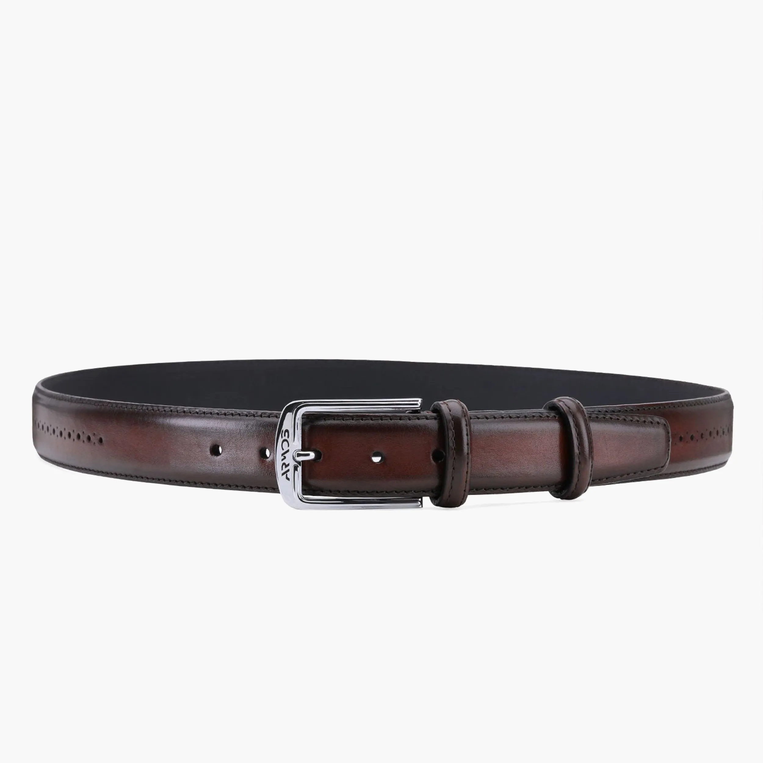 Men’s Dark Brown Patina Leather Belt sold by Armos product image thumbnail 3