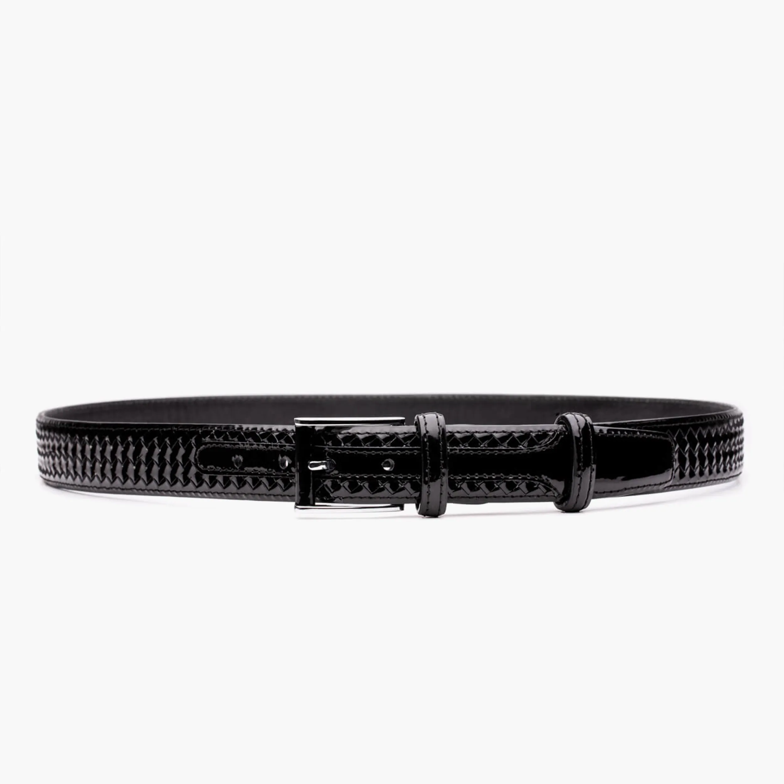 Men’s Black Woven Patent Leather Belt sold by Armos product image thumbnail 3
