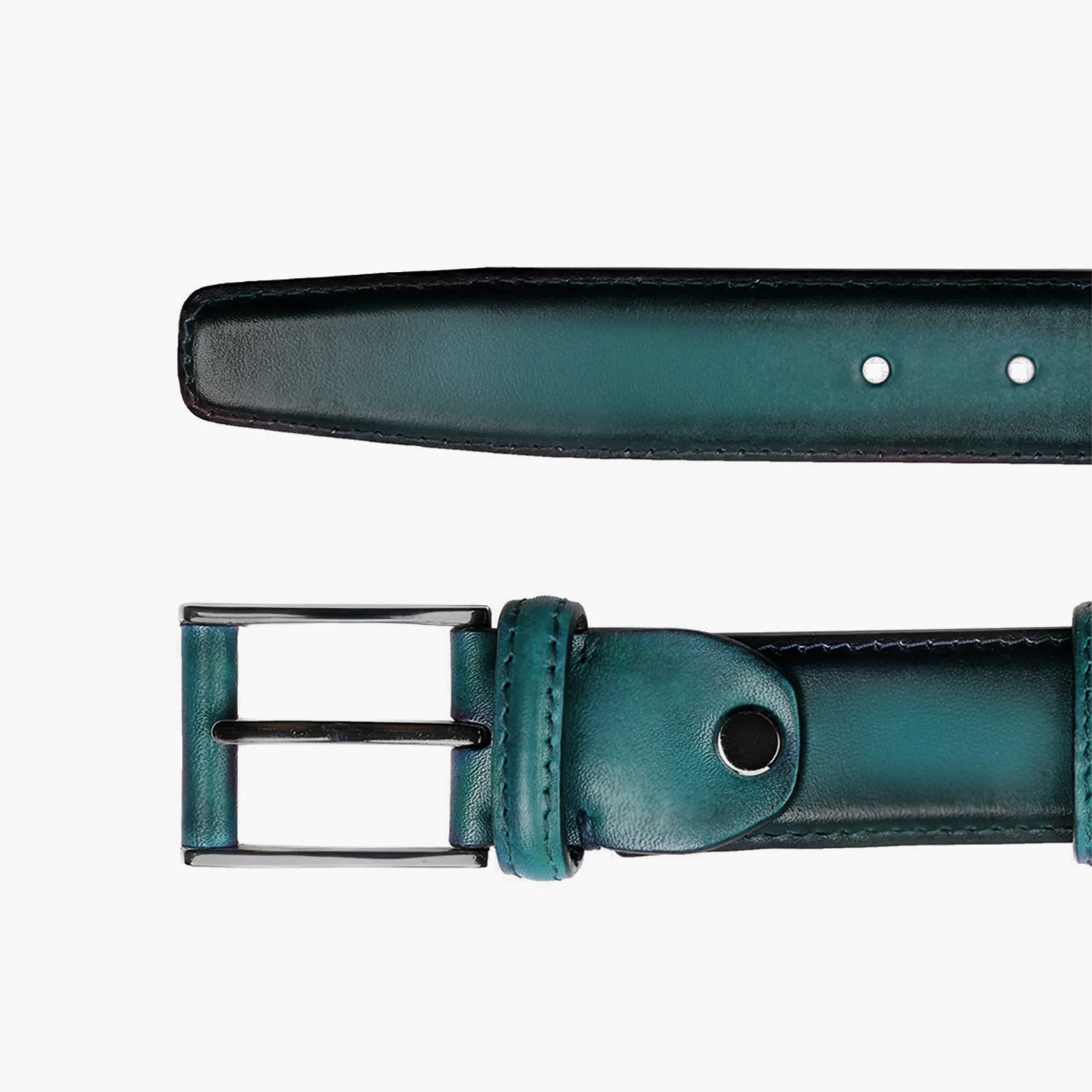 Men’s Deep Teal Patina Leather Belt sold by Armos product image thumbnail 3