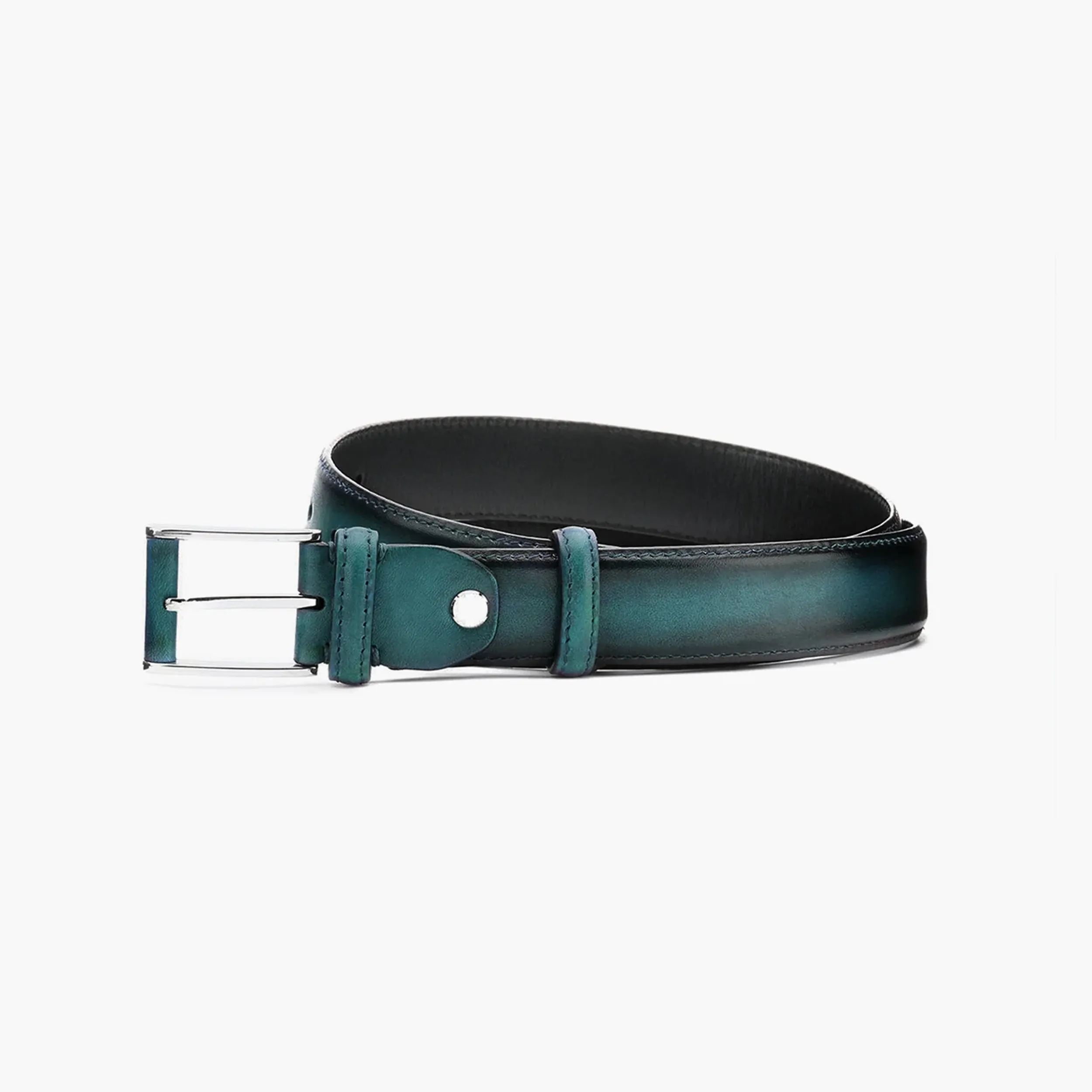 Men’s Deep Teal Patina Leather Belt sold by Armos product image thumbnail 2