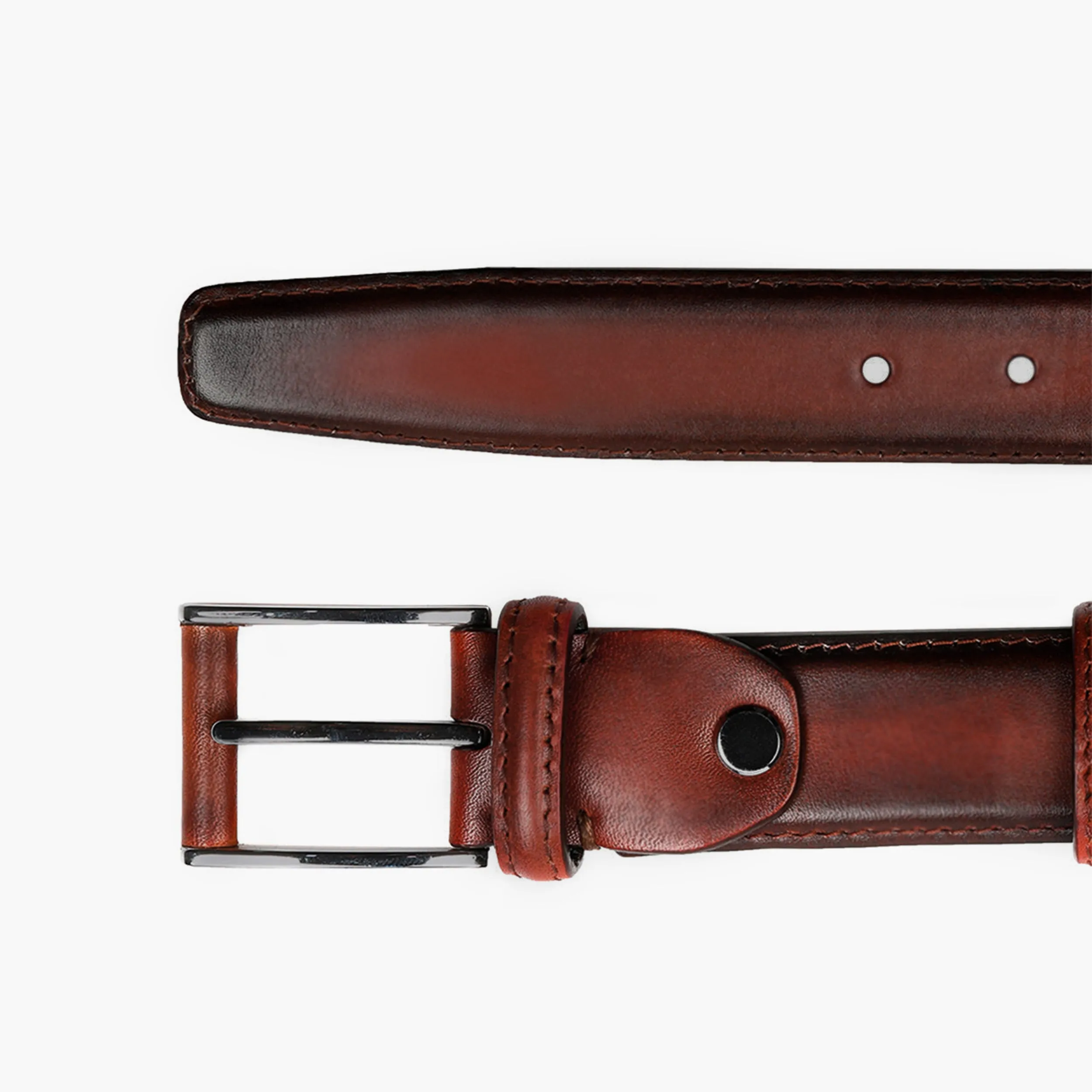Men’s Cherry Patina Leather Belt sold by Armos product image thumbnail 3
