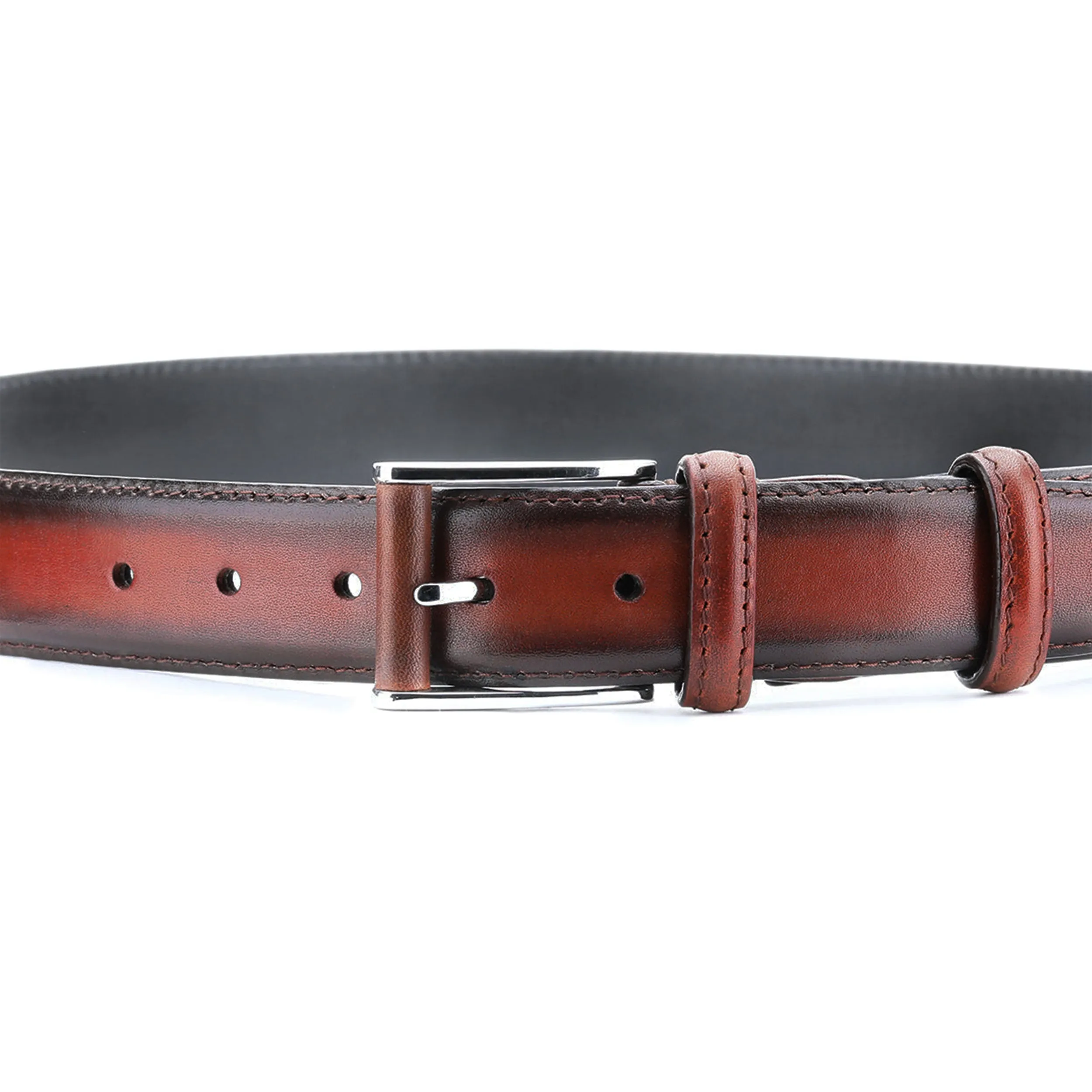 Men’s Cherry Patina Leather Belt sold by Armos product image thumbnail 4