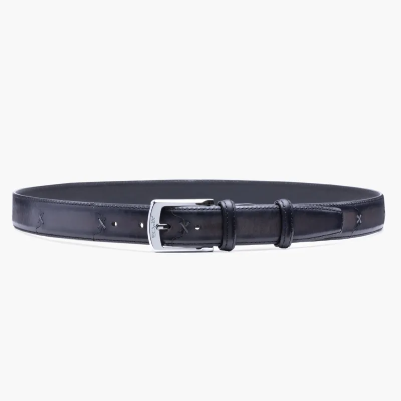 Men's Gray Patina Leather Belt sold by Armos