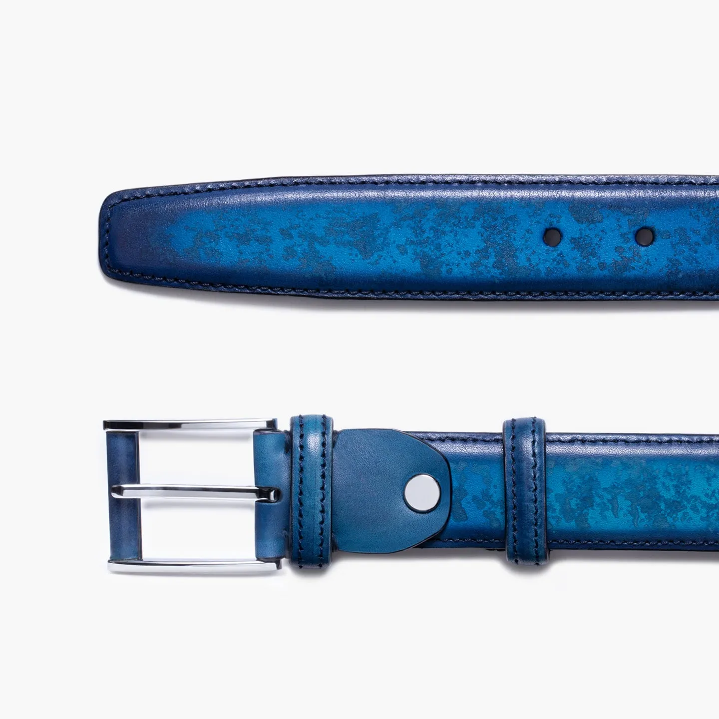 Men’s Cobalt Blue Patina Leather Belt sold by Armos product image thumbnail 3