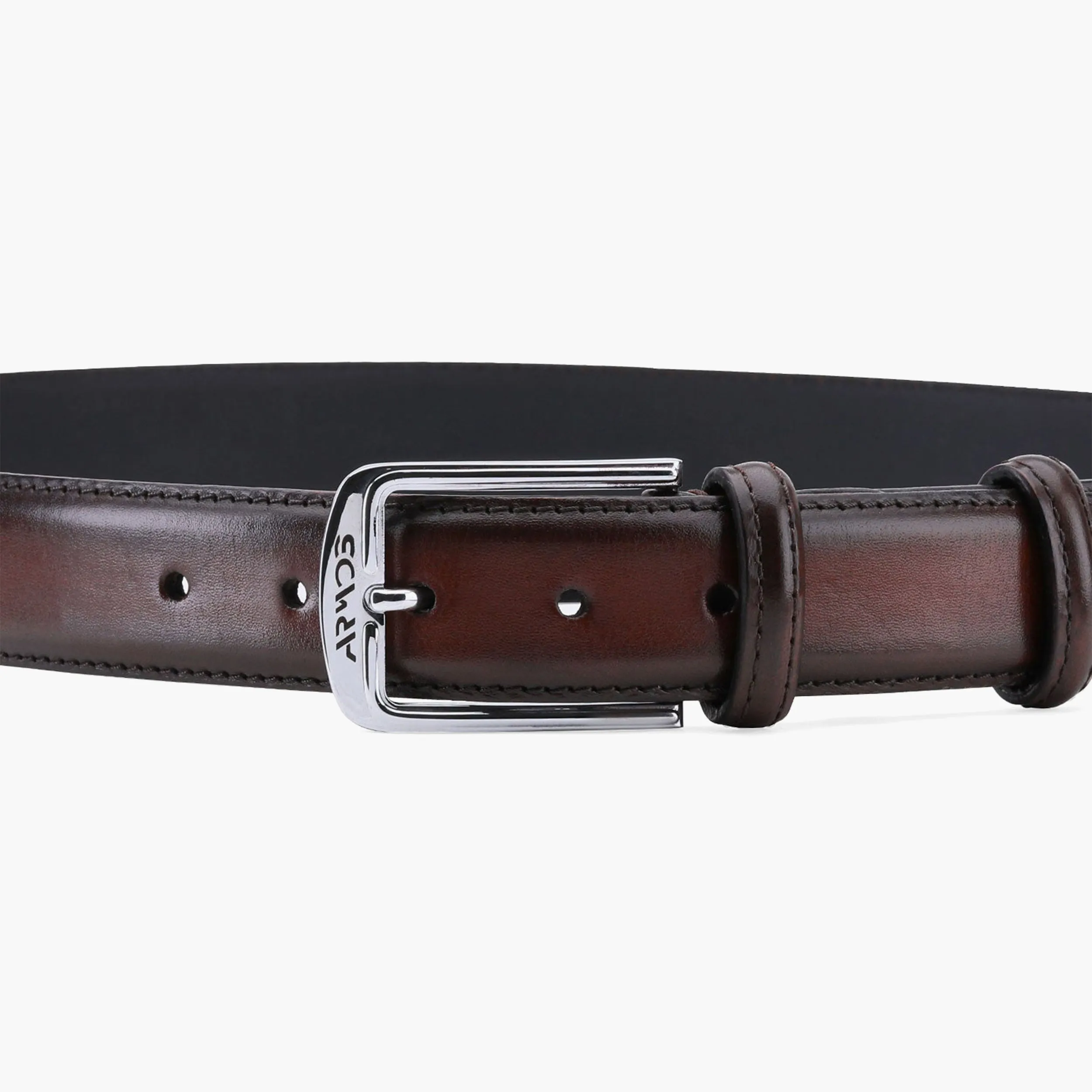 Men’s Dark Brown Patina Leather Belt sold by Armos product image thumbnail 4