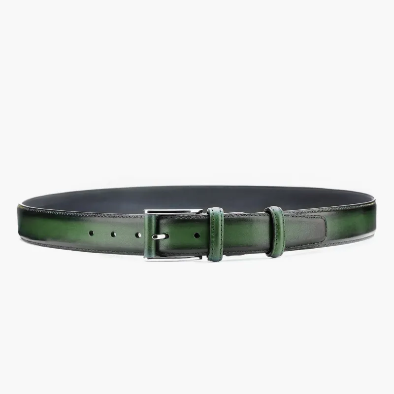 Men’s Forest Green Patina Leather Belt sold by Armos