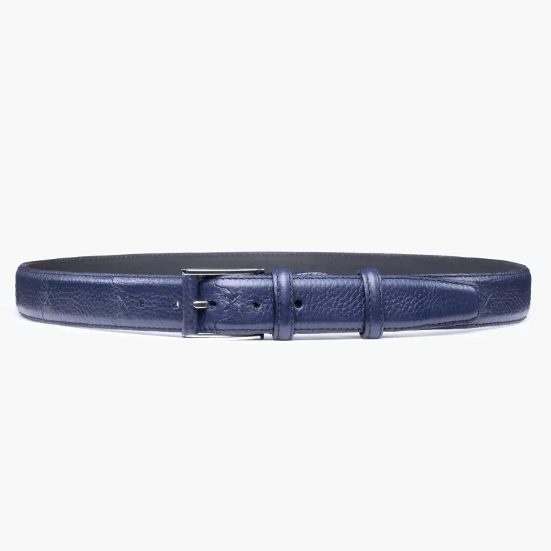 Men’s Navy Grained Leather Belt sold by Armos