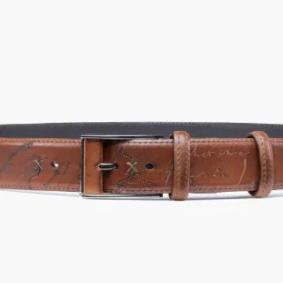 Men’s Brown Scritto Leather Belt sold by Armos product image thumbnail 4