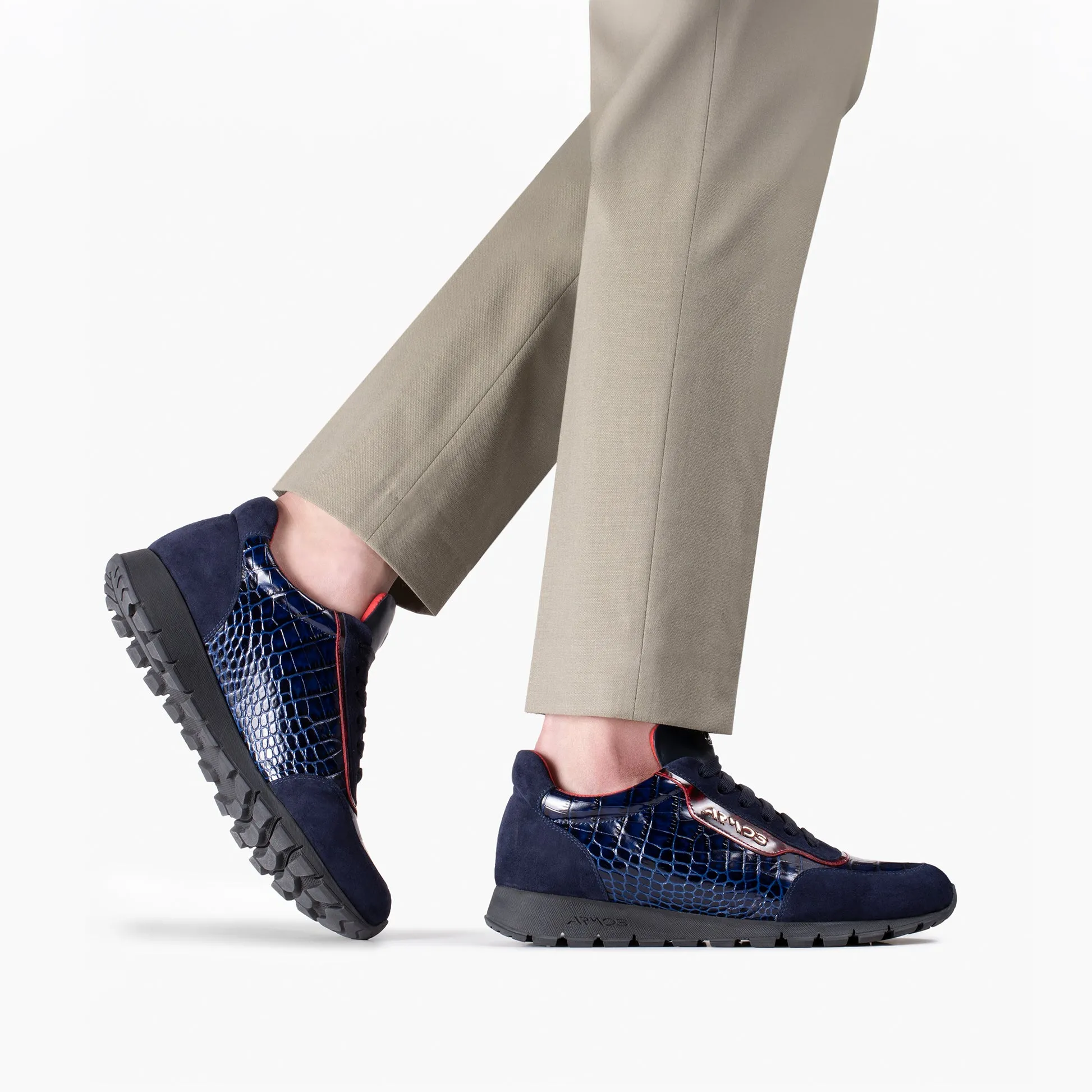 Men's Blue Croc-Embossed Leather Sneaker sold by Armos product image thumbnail 2