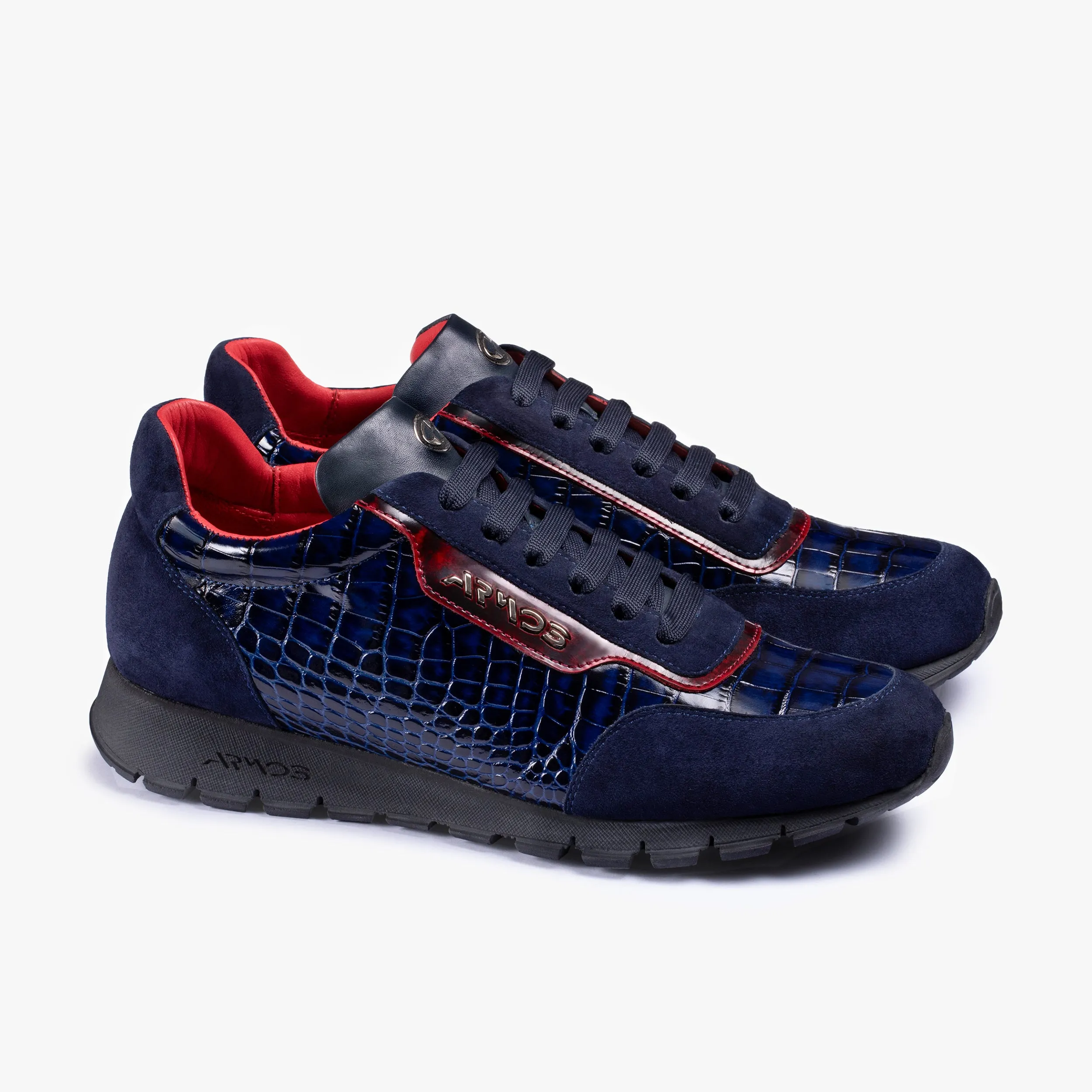 Men's Blue Croc-Embossed Leather Sneaker sold by Armos product image thumbnail 3