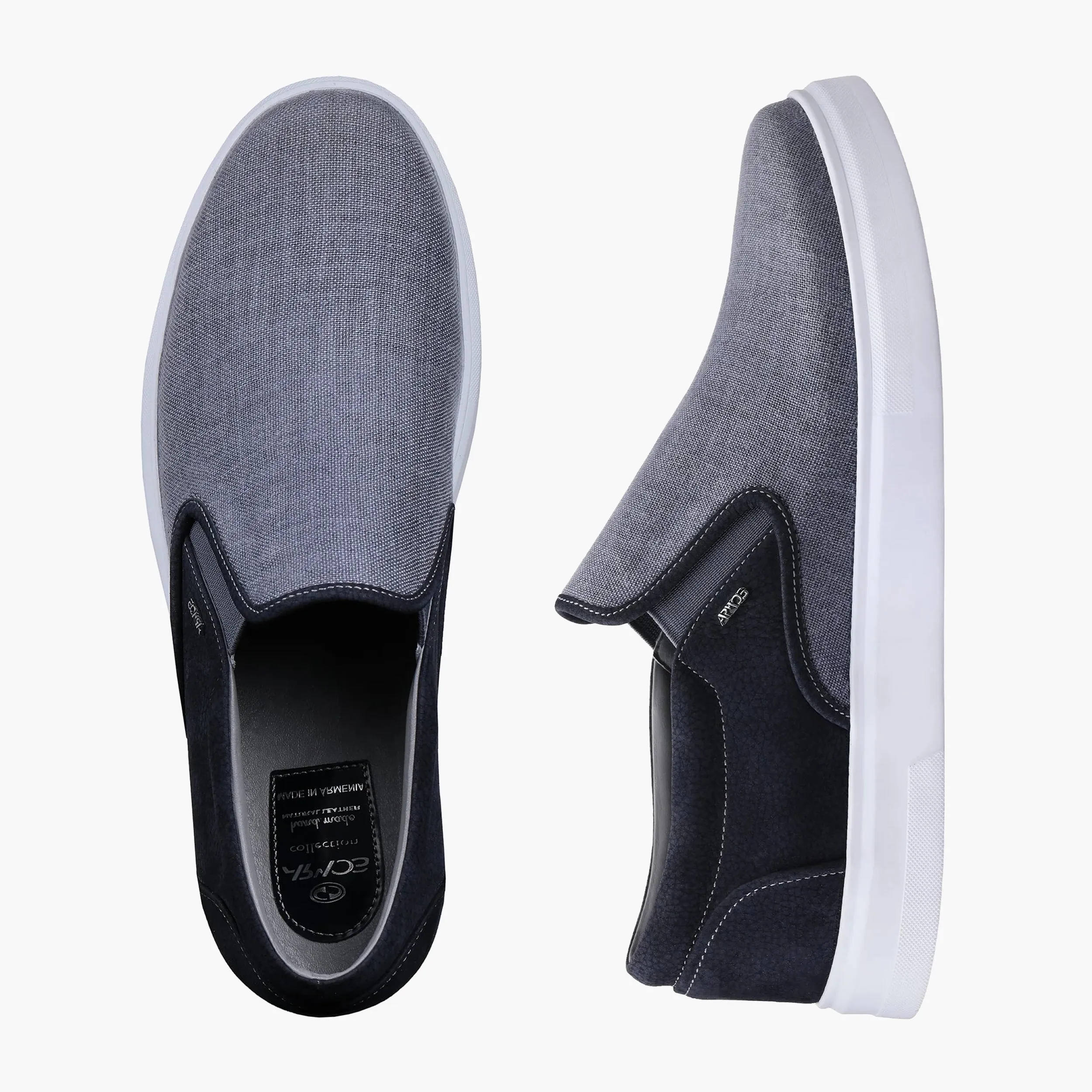 Men's Gray Linen Slip-On Sneaker sold by Armos product image thumbnail 5