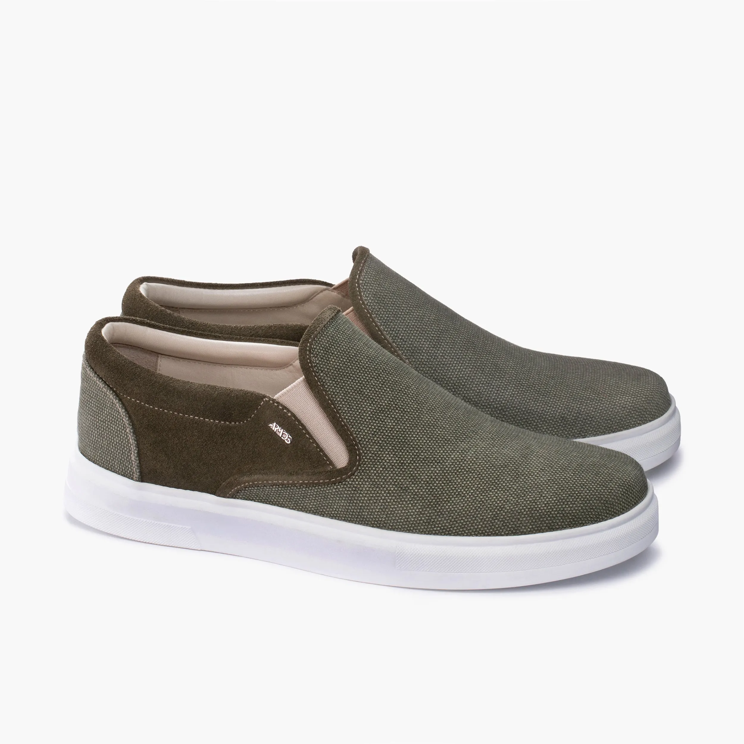 Men's Khaki Linen Slip-On Sneaker sold by Armos product image thumbnail 3