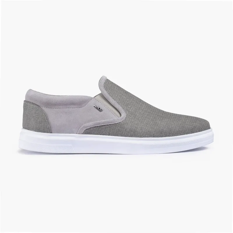 Men's Beige Linen Slip-On Sneaker made by Armos