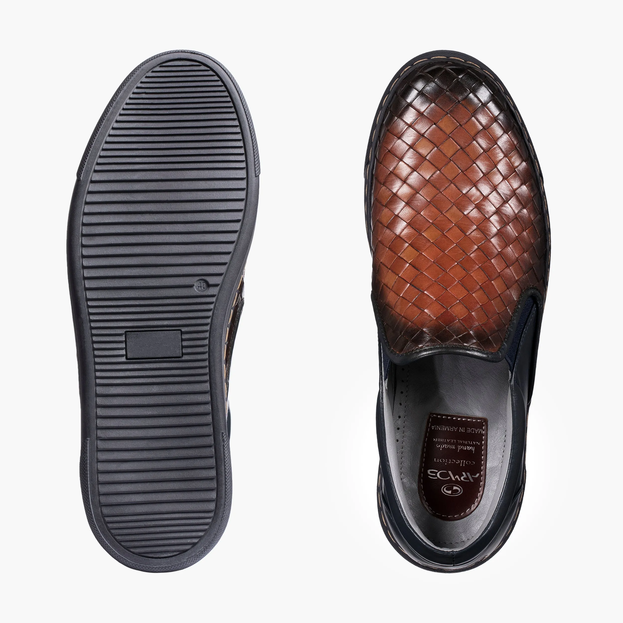 Men’s Blue and Brown Slip-On Sneaker sold by Armos product image thumbnail 5