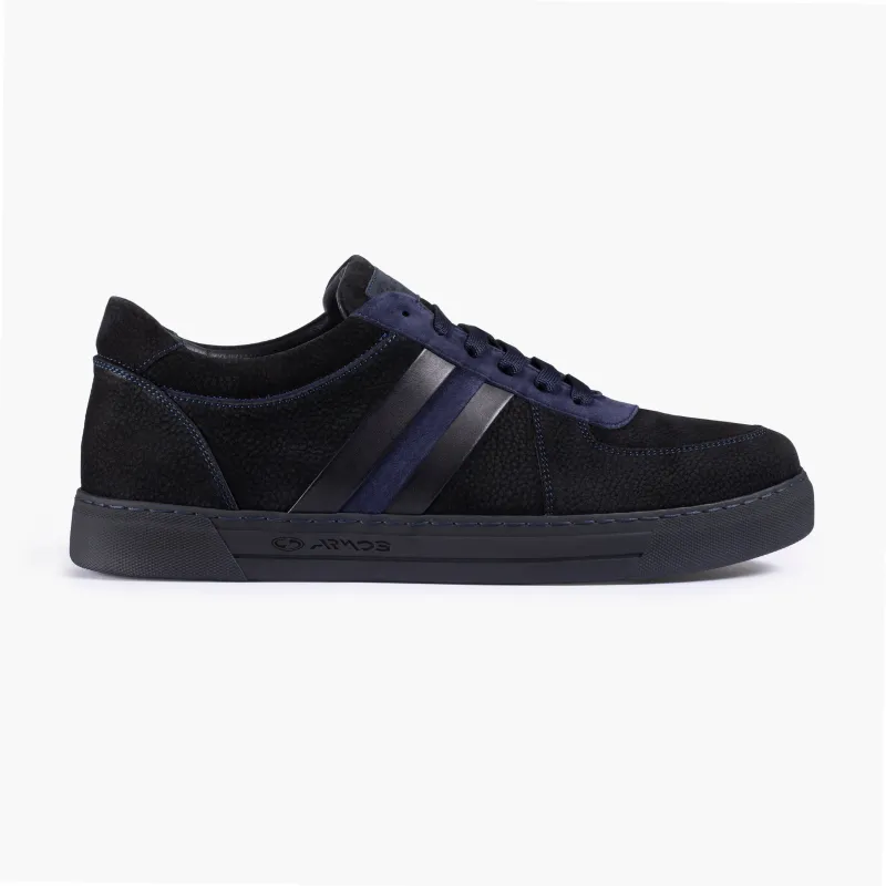 Men's Black Nubuck & Suede Sneaker made by Armos