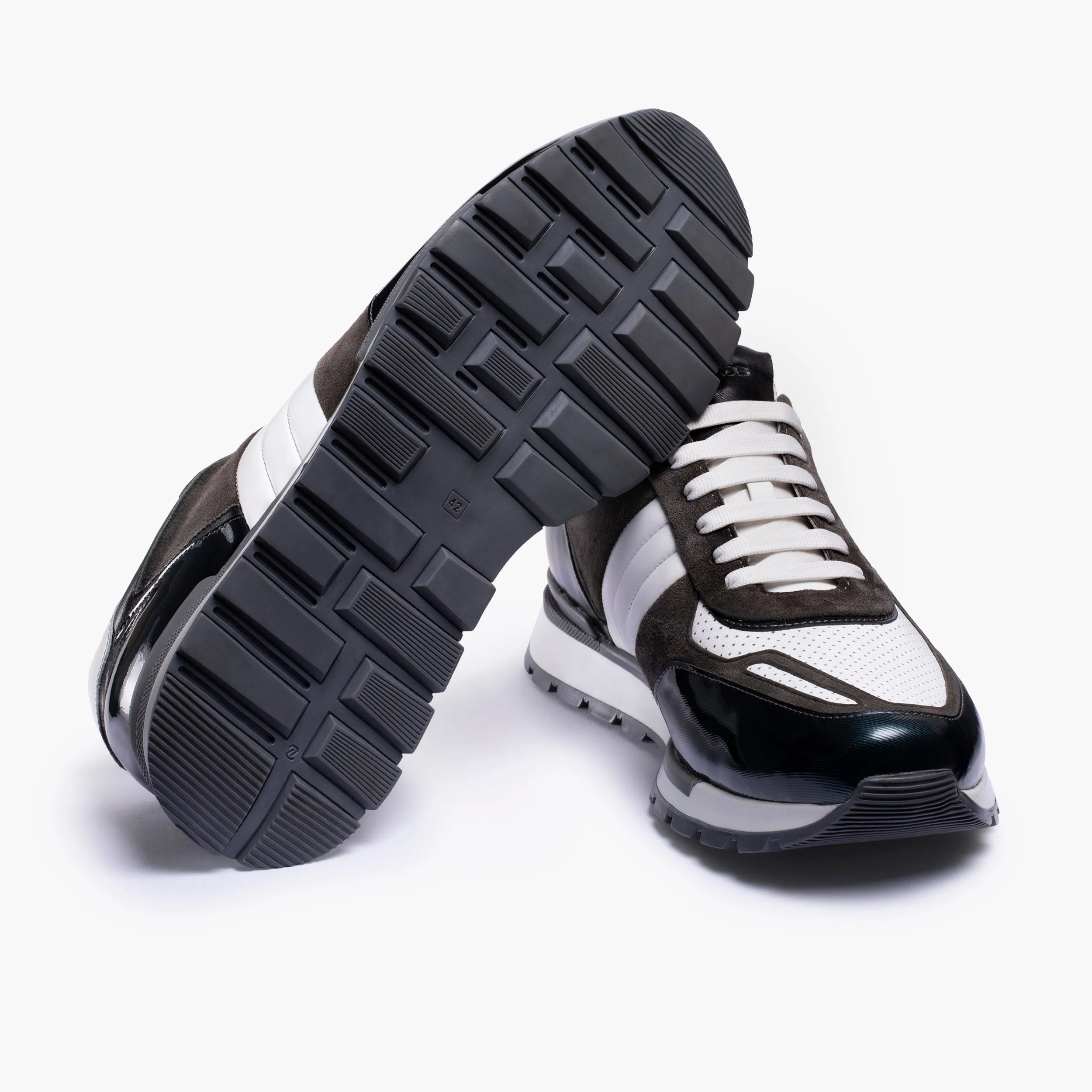 Men's White & Brown Leather Sneaker sold by Armos product image thumbnail 4