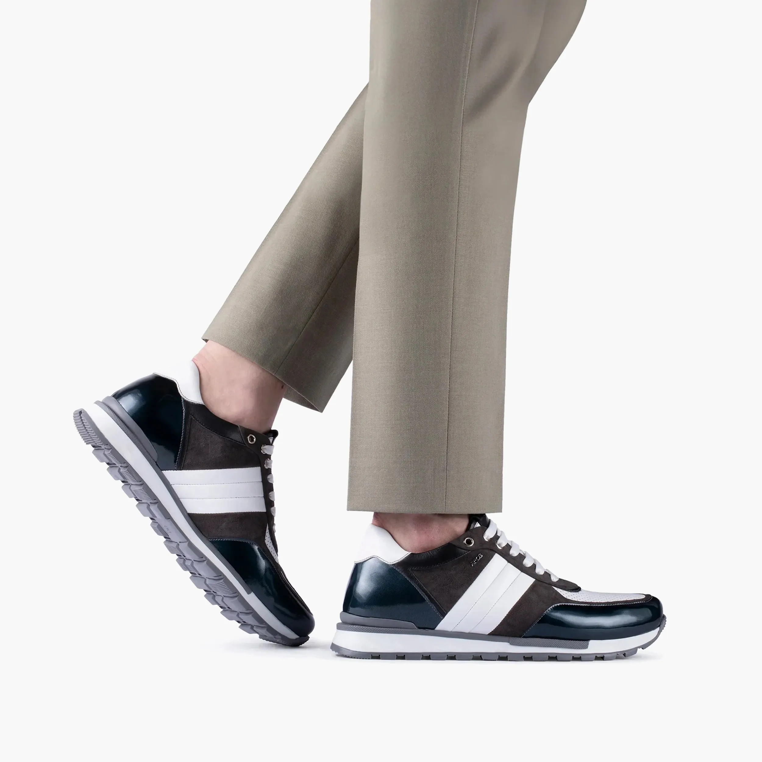 Men's White & Brown Leather Sneaker sold by Armos product image thumbnail 2