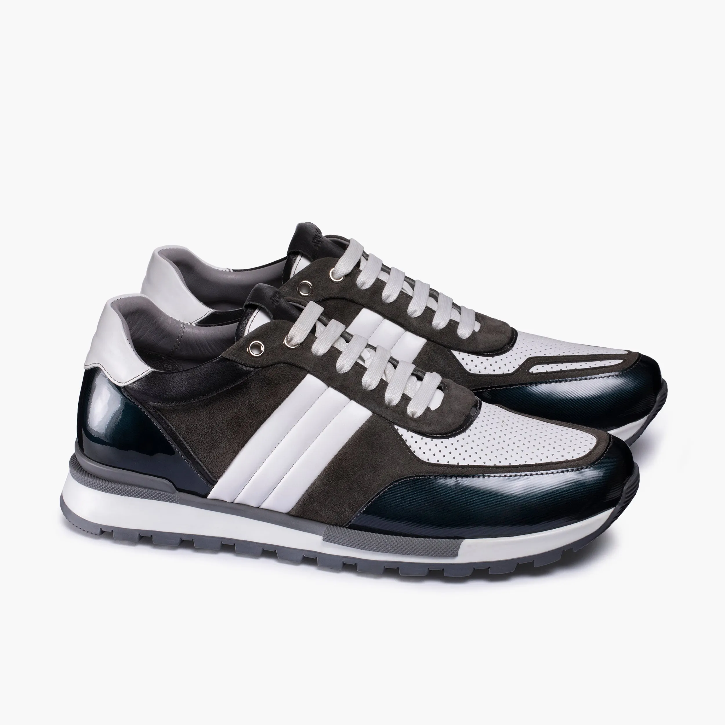 Men's White & Brown Leather Sneaker sold by Armos product image thumbnail 3