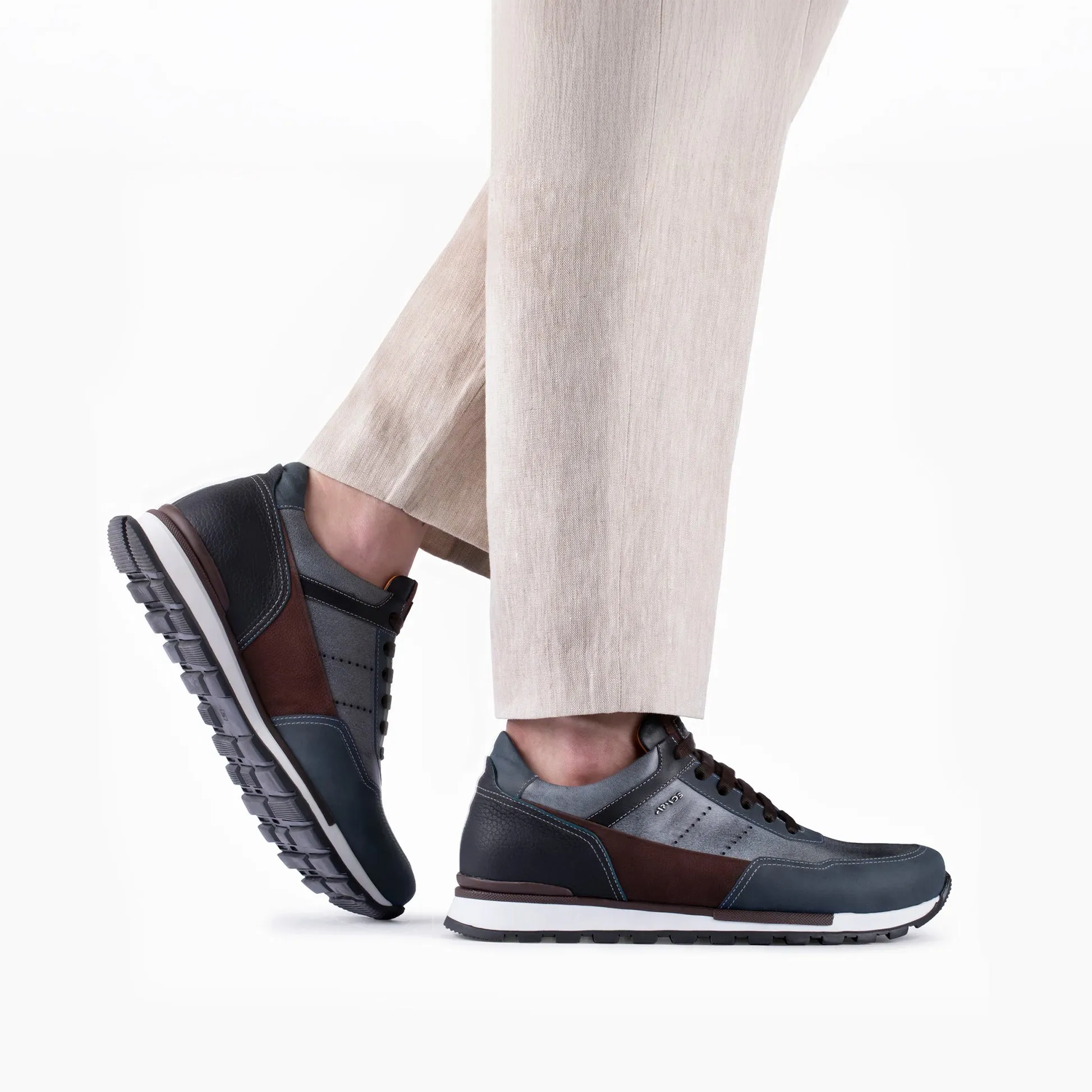 Men's Blue Nubuck & Leather Sneaker sold by Armos product image thumbnail 2