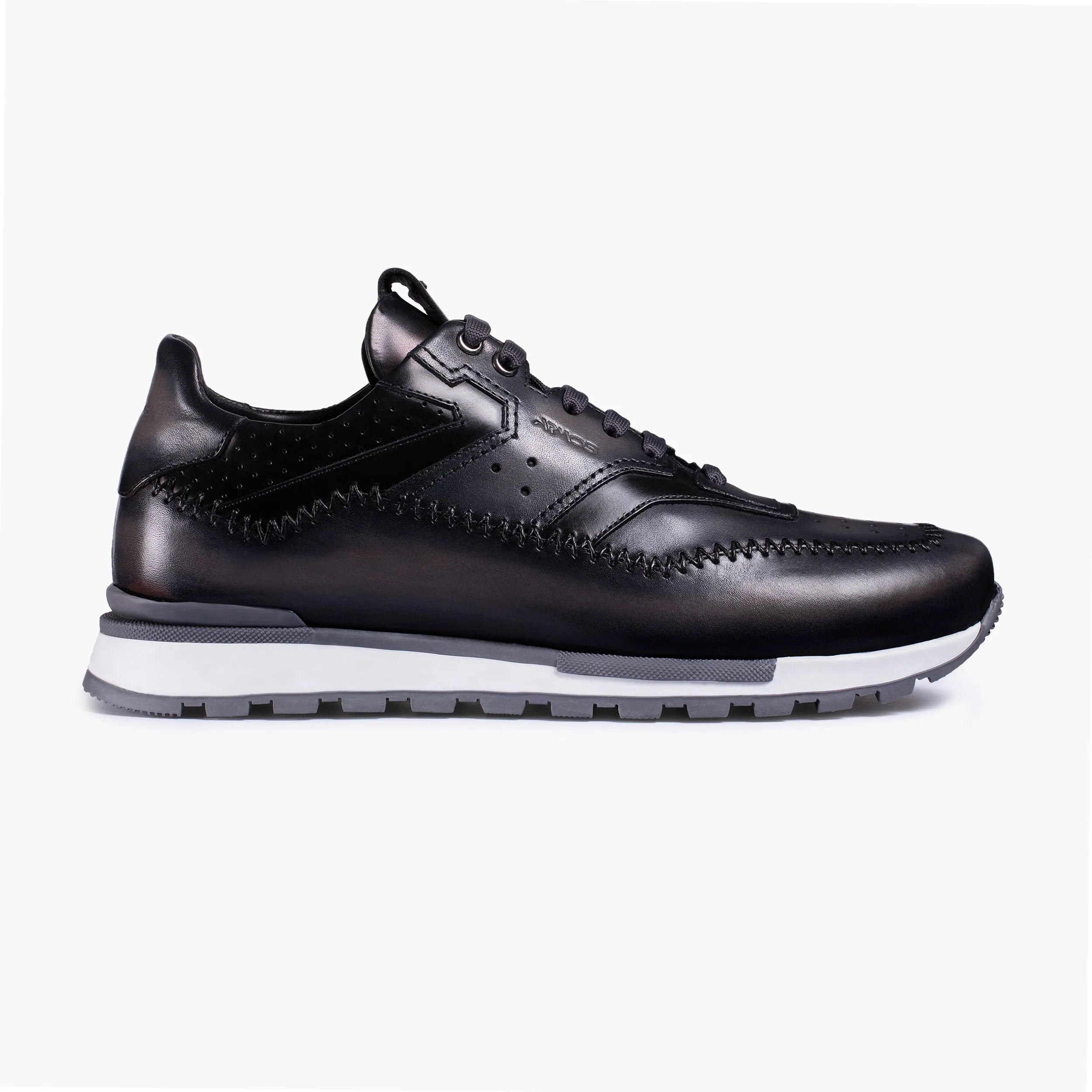 Men's Gray Patina Leather Sneaker sold by Armos