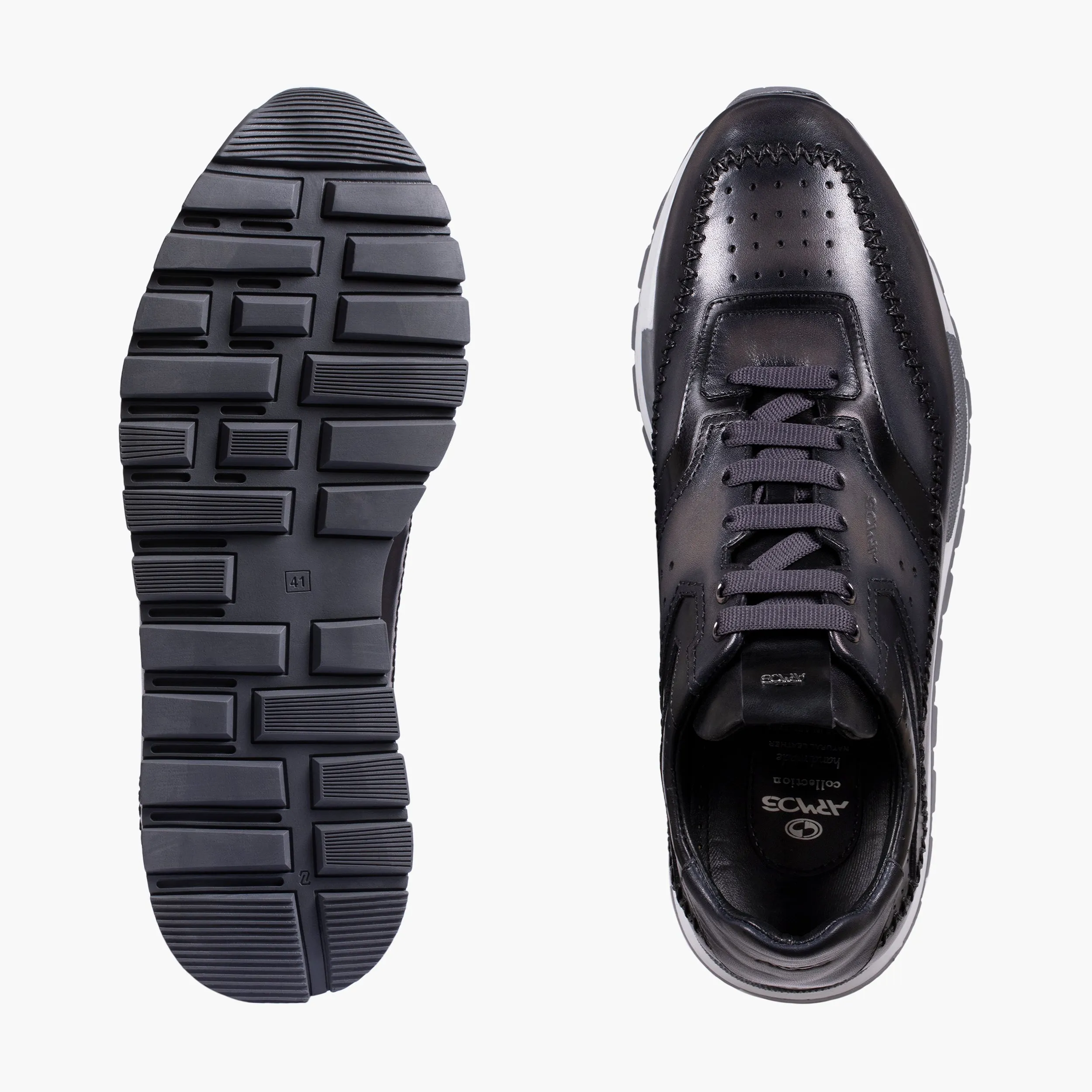 Men's Gray Patina Leather Sneaker sold by Armos product image thumbnail 5