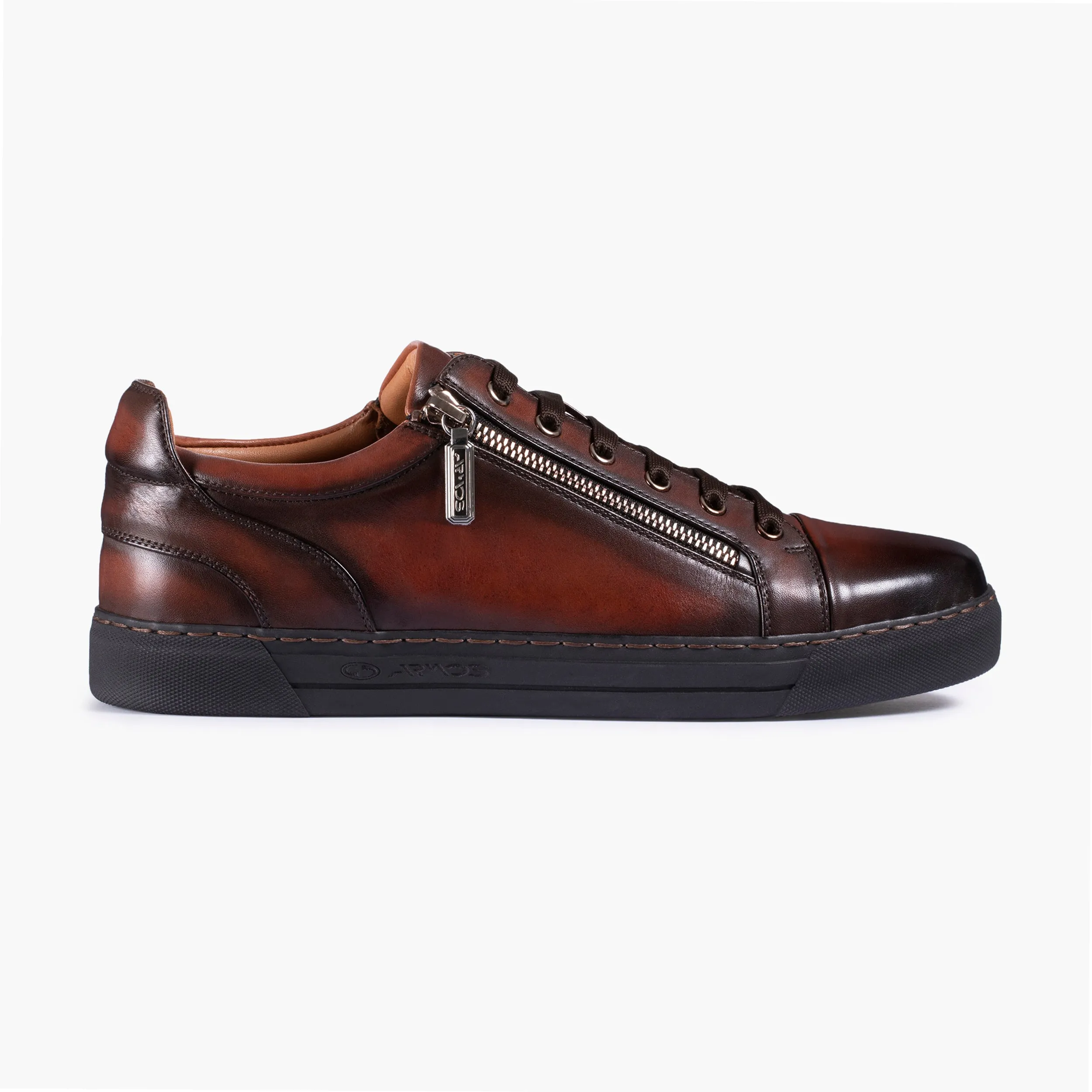 Men's Brown Patina Leather Sneaker sold by Armos