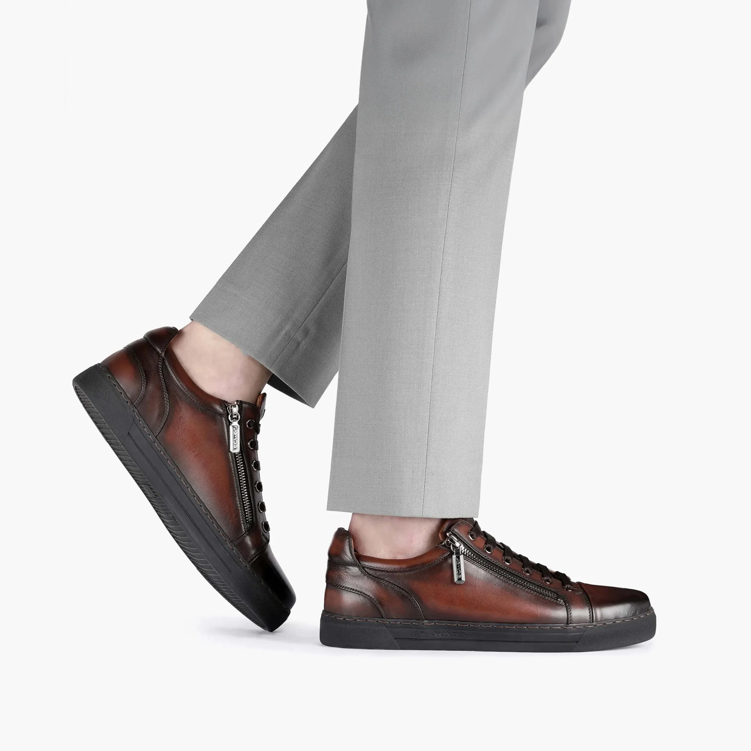 Men's Brown Patina Leather Sneaker sold by Armos product image thumbnail 2