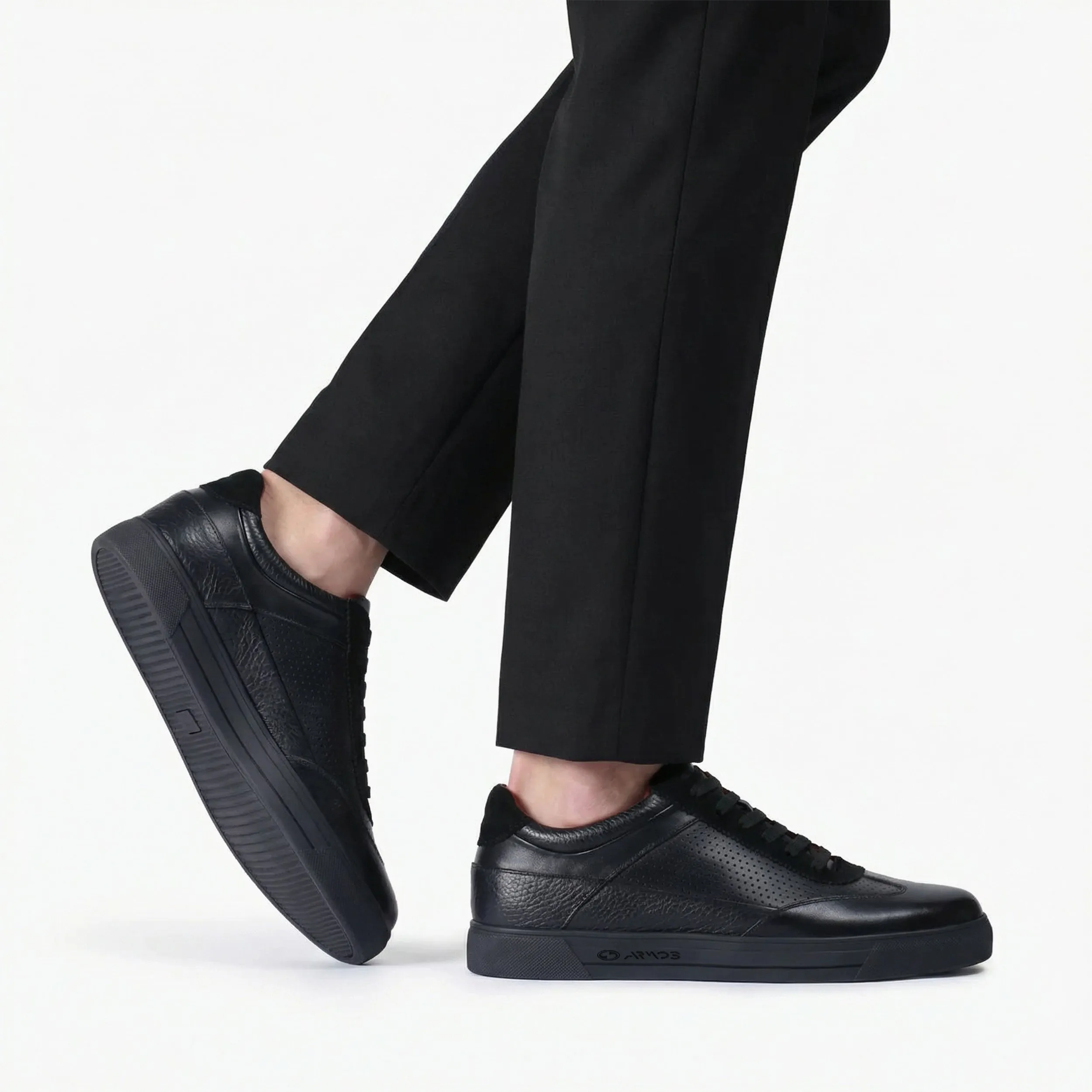 Men's Black Breathable Leather Sneaker sold by Armos product image thumbnail 2