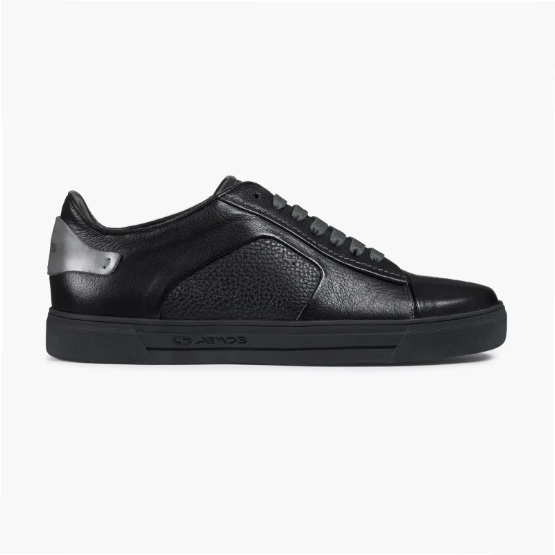 Men’s Black Sneaker with Silver Accents made by Armos