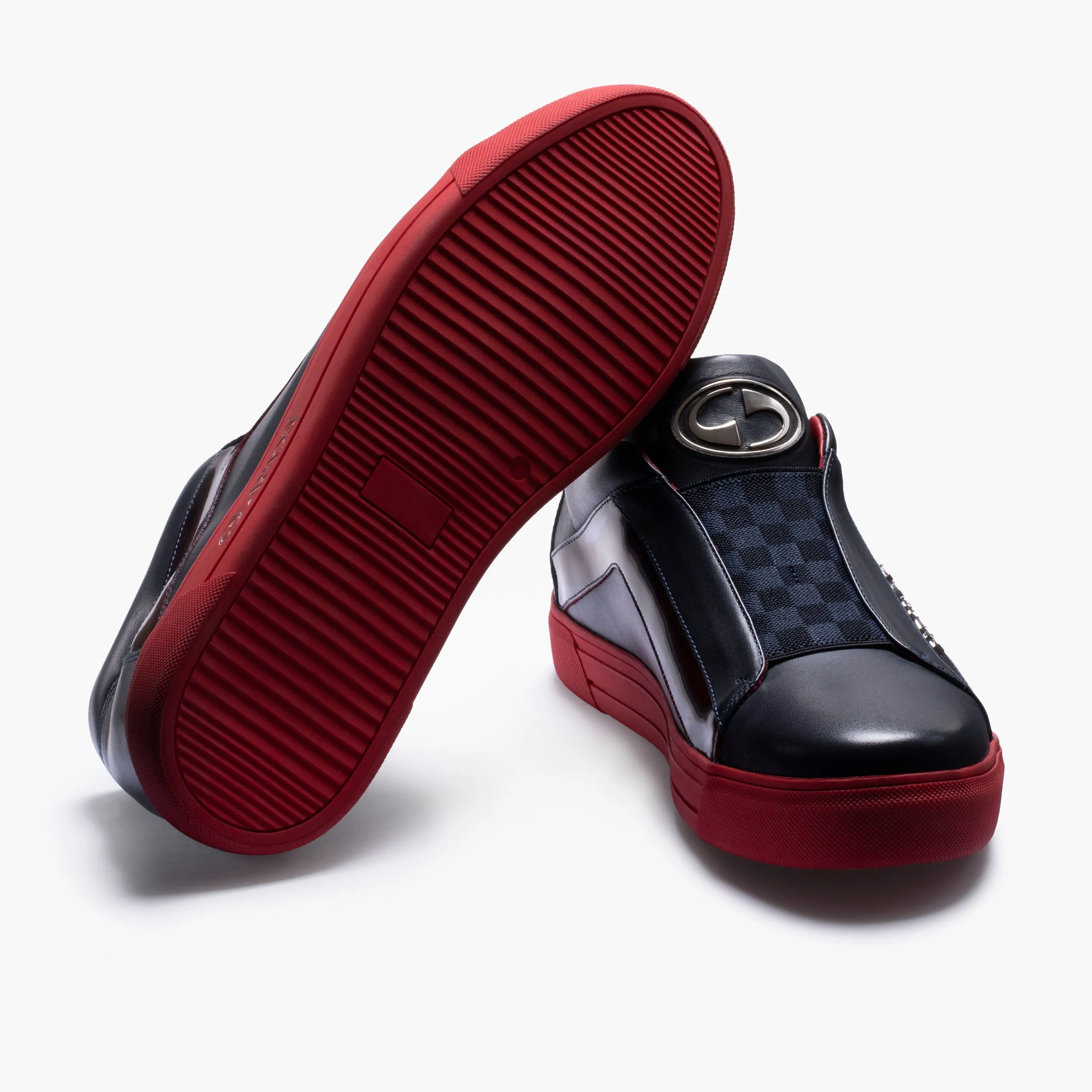 Men's Blue Checkered Leather Sneaker sold by Armos product image thumbnail 4