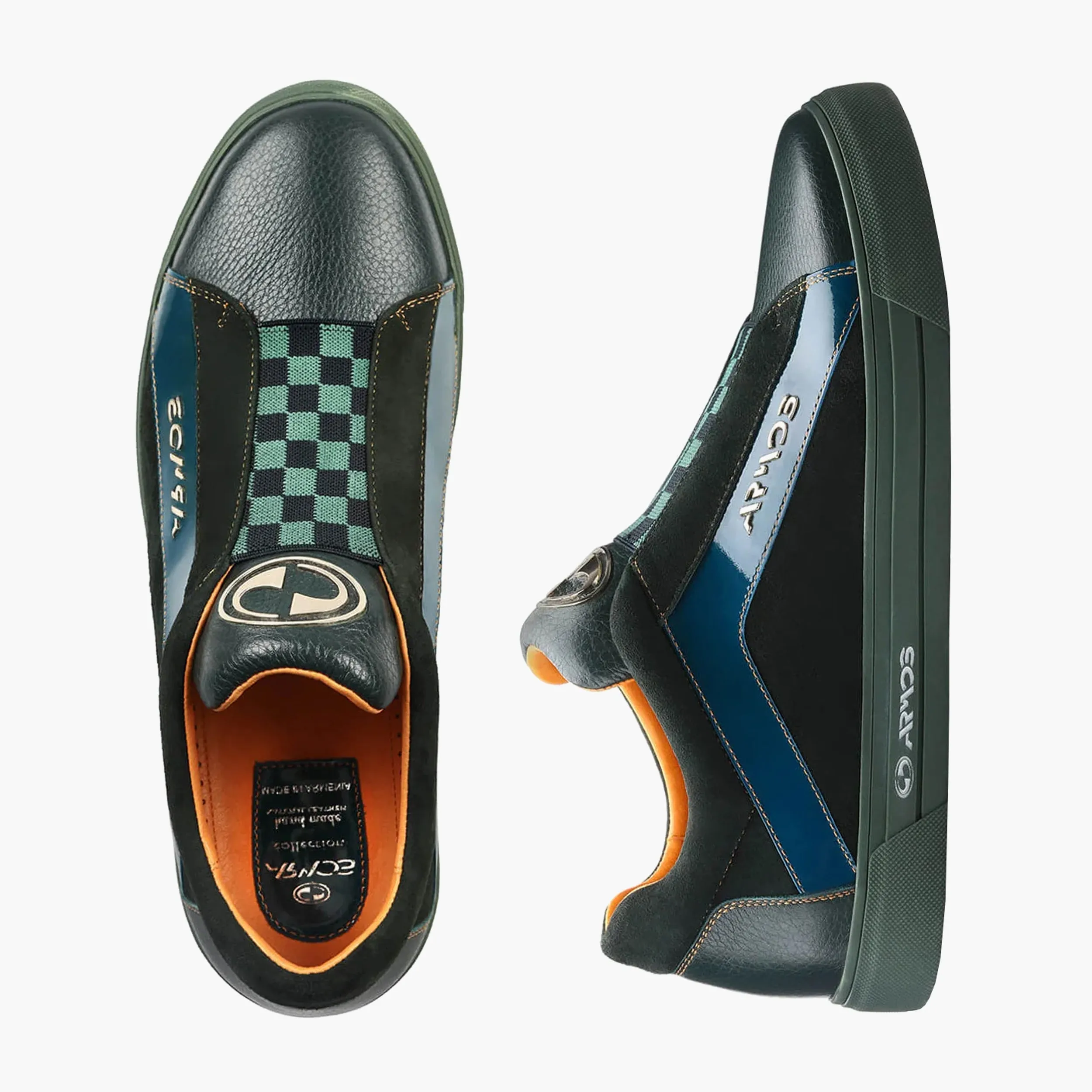 Men’s Green Checkered Leather Sneaker sold by Armos product image thumbnail 5