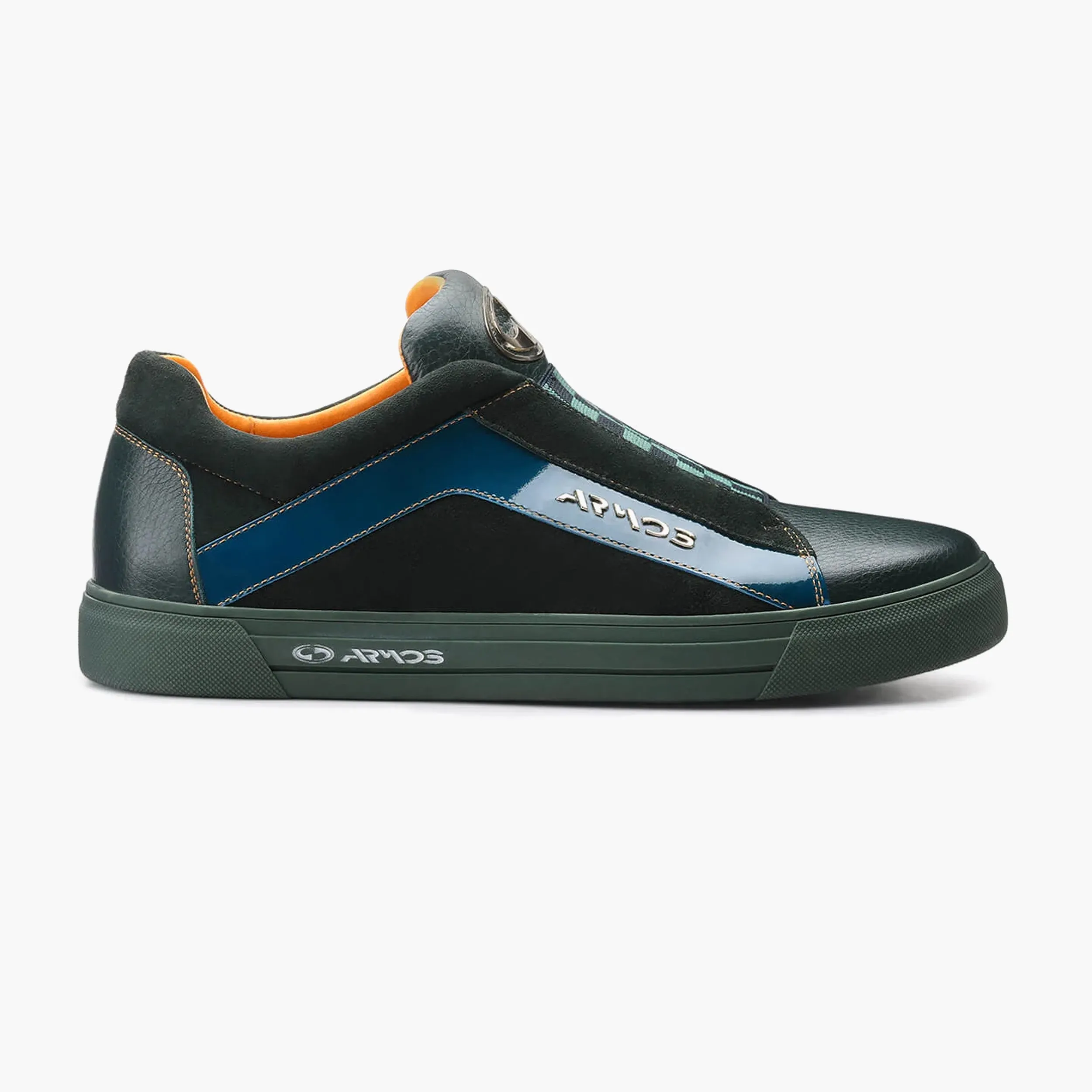 Men’s Green Checkered Leather Sneaker sold by Armos