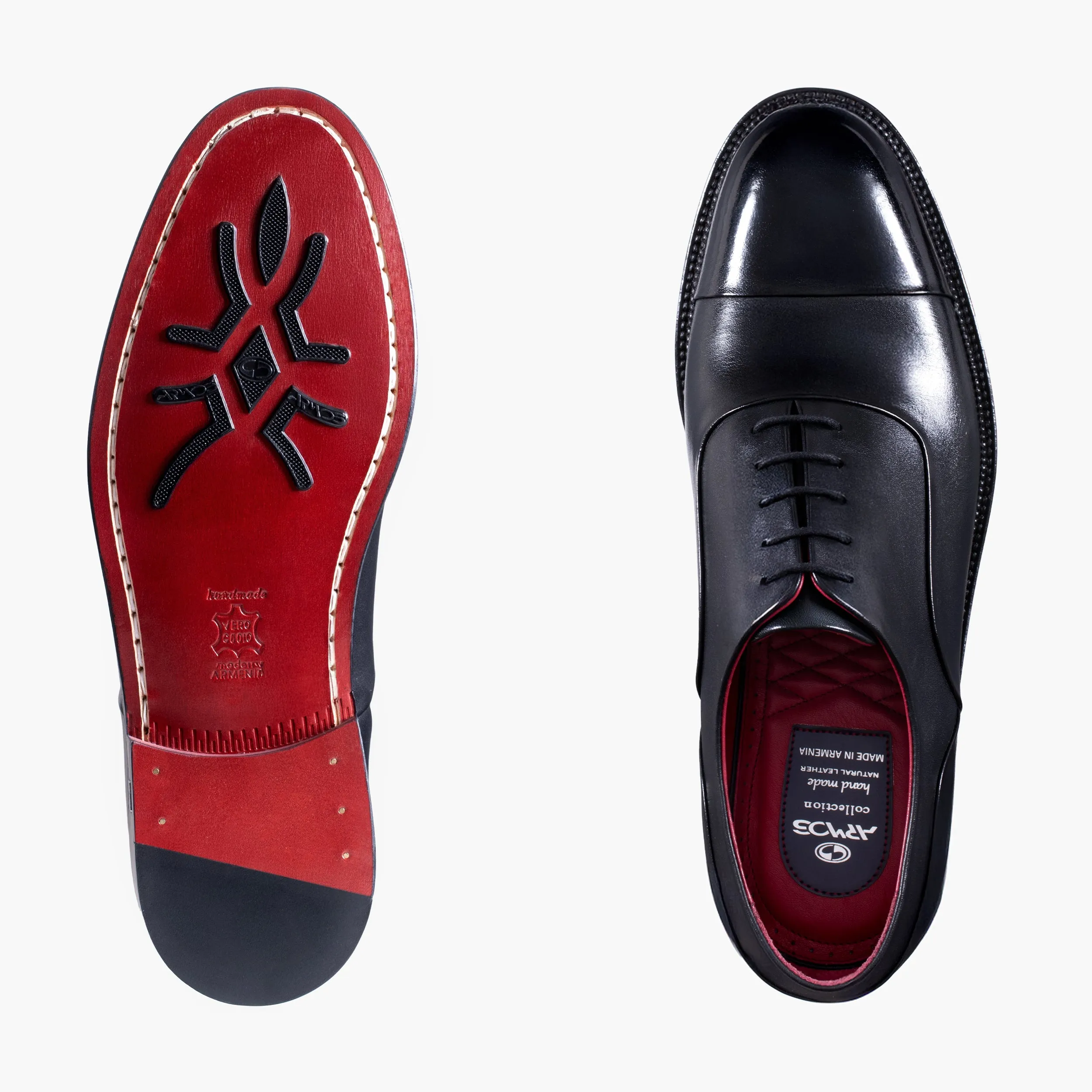 Men’s Black Leather Cap Toe Oxford sold by Armos product image thumbnail 5