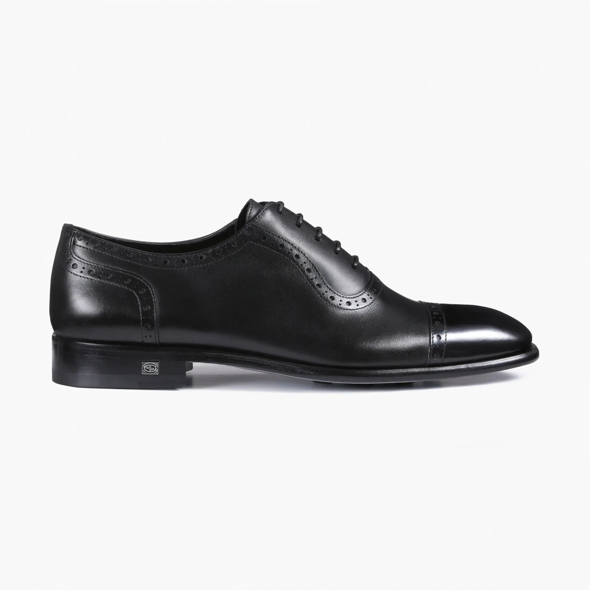 Men’s Black Leather Cap-Toe Oxford sold by Armos